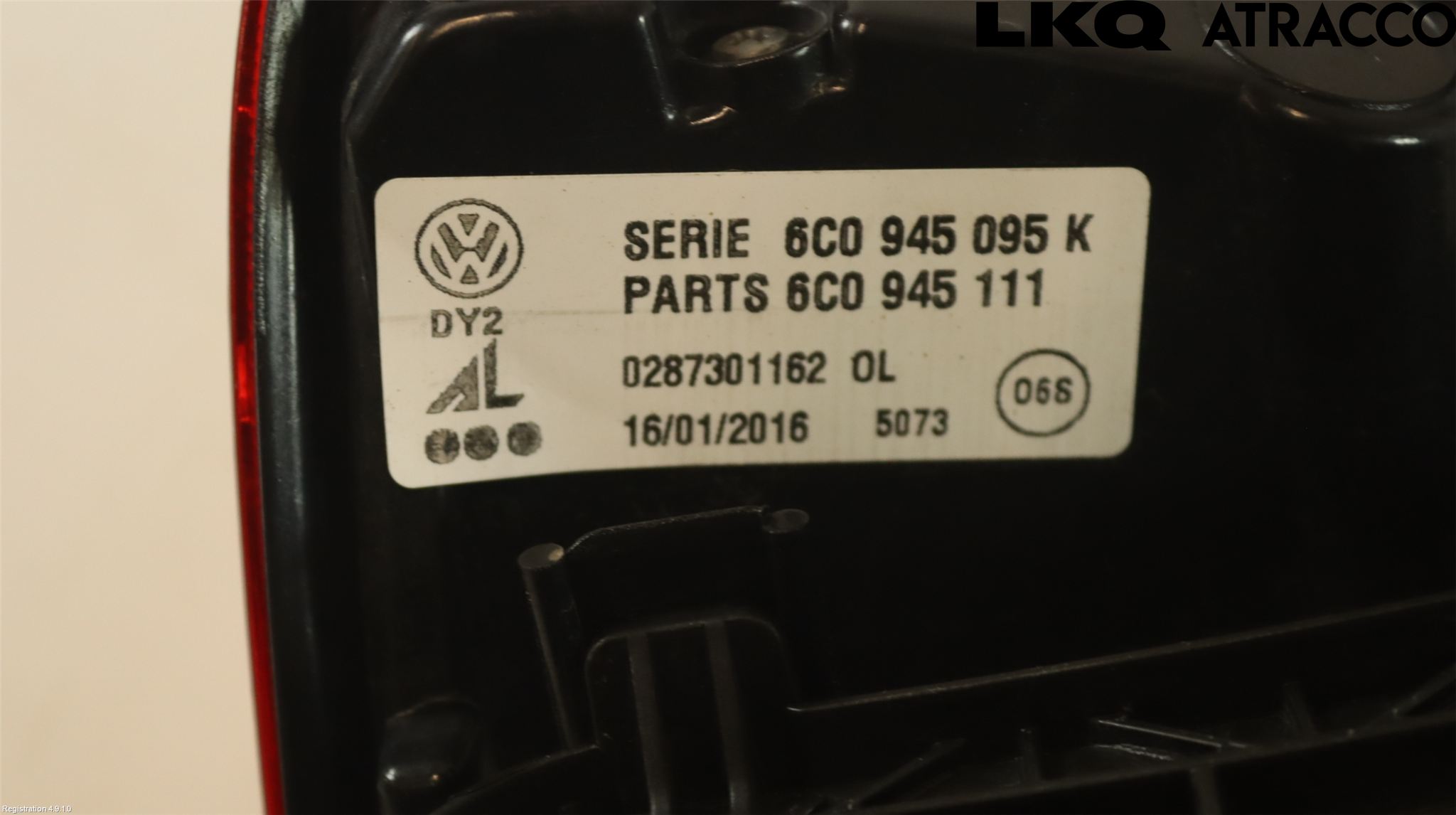 Volkswagen VW POLO 10-17 Bakljus Vänster