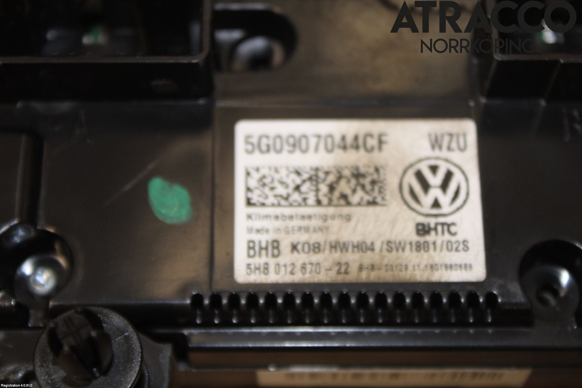 Volkswagen VW GOLF / E-GOLF VII 13-20 Värmereglage