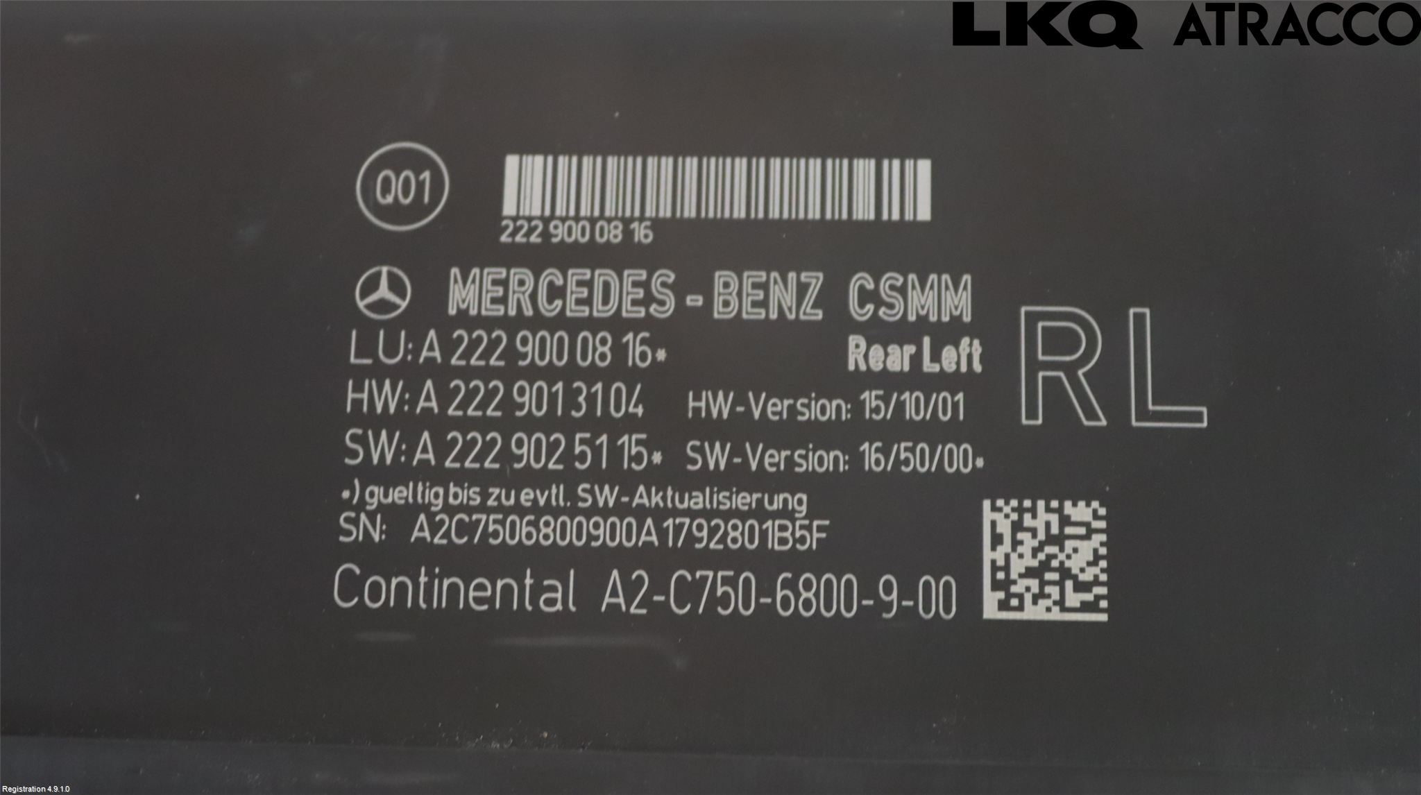 Mercedes-Benz MB S-KLASS (W222) 13-20 Styrenhet Övrigt