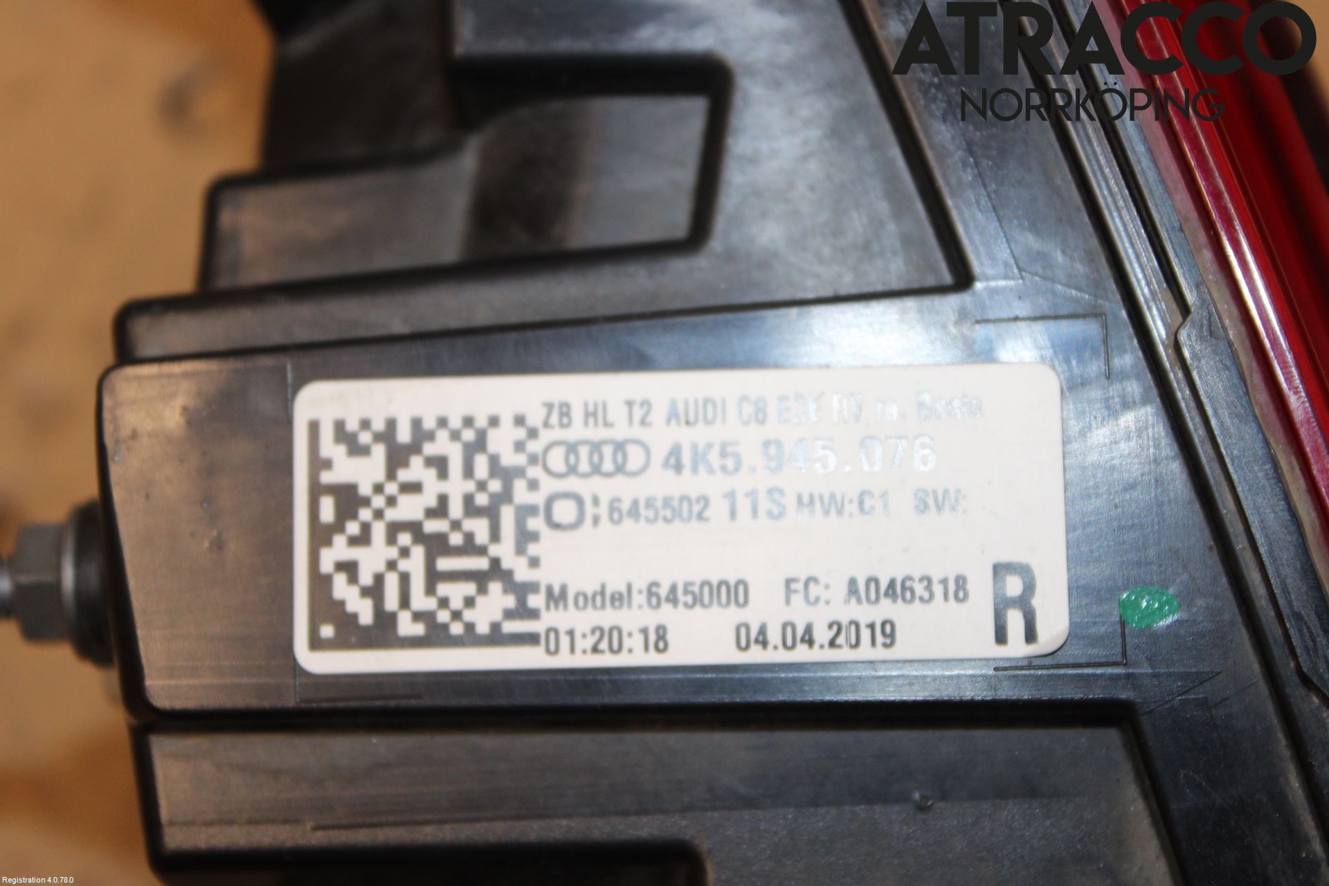 Audi A6 F2/C8 19- Bakljus Lucka Hö