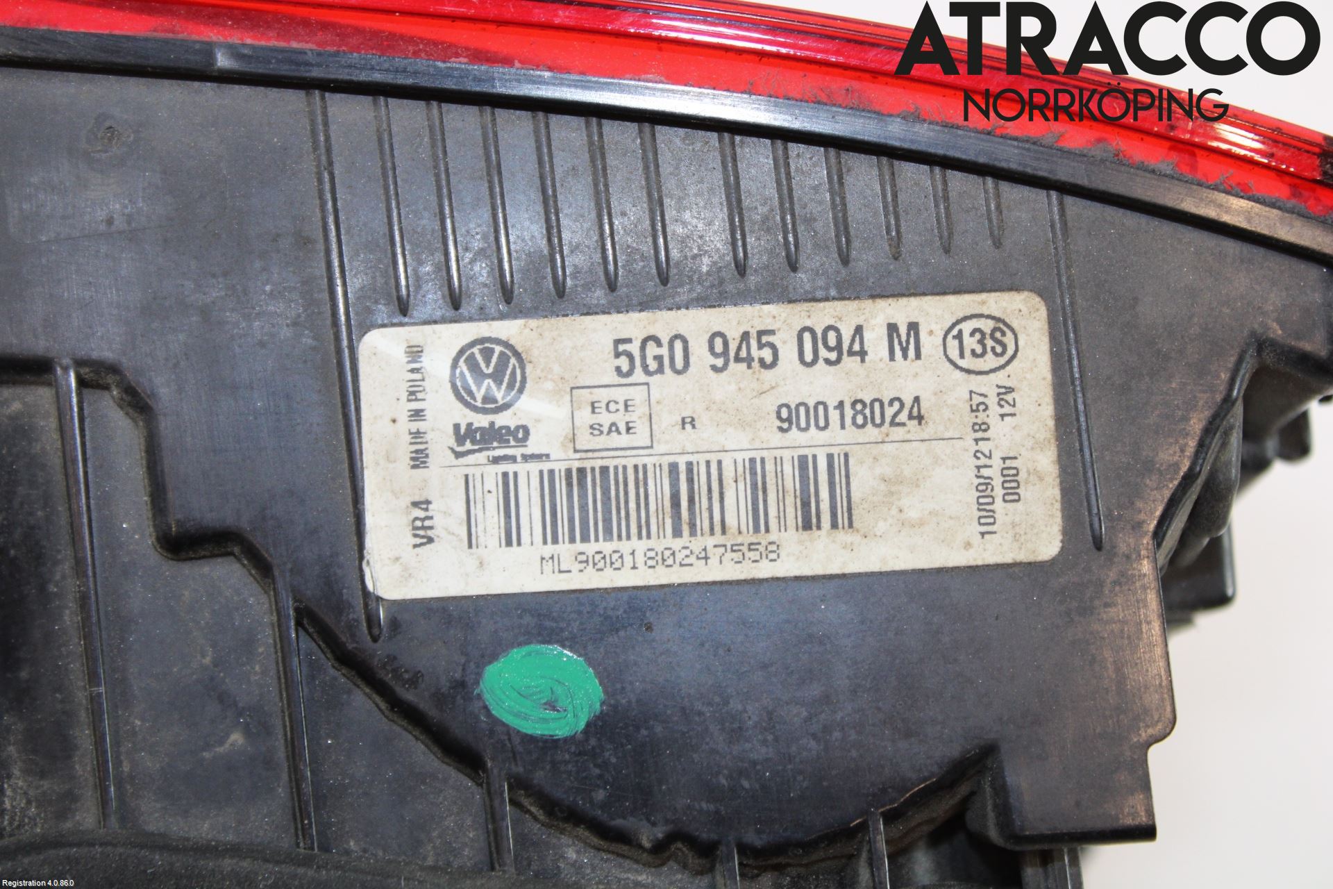 Volkswagen VW GOLF / E-GOLF VII 13-20 Bakljus Lucka Hö