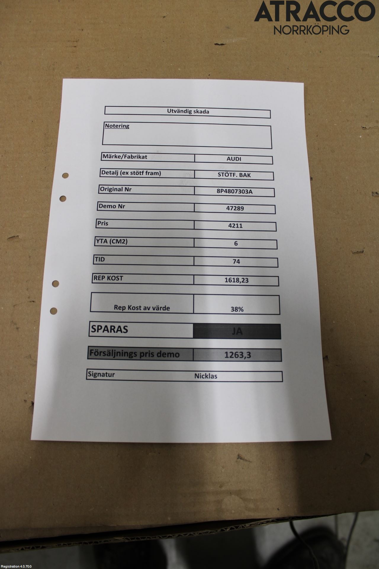 Audi A3/S3 05-13 Stötfångarbeklädnad Bak