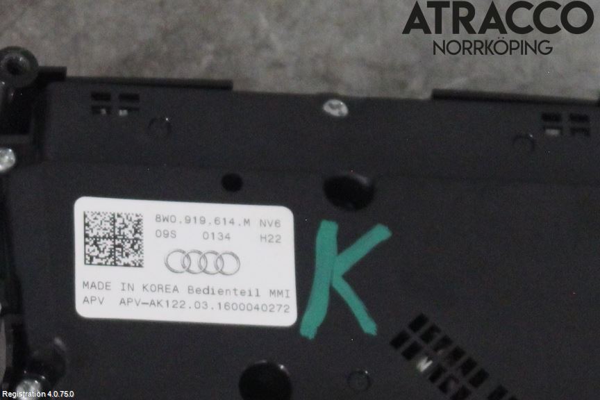 Audi A4/S4 B9 16-19 Strömställare Multifunktion