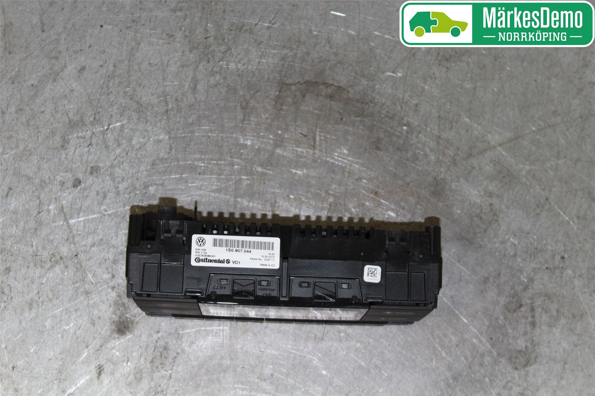 Volkswagen VW UP! / E-UP! Värmereglage