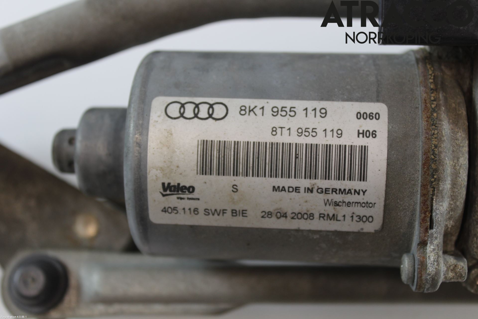 Audi A4/S4 08-11 Torkarmekanism Vindruta