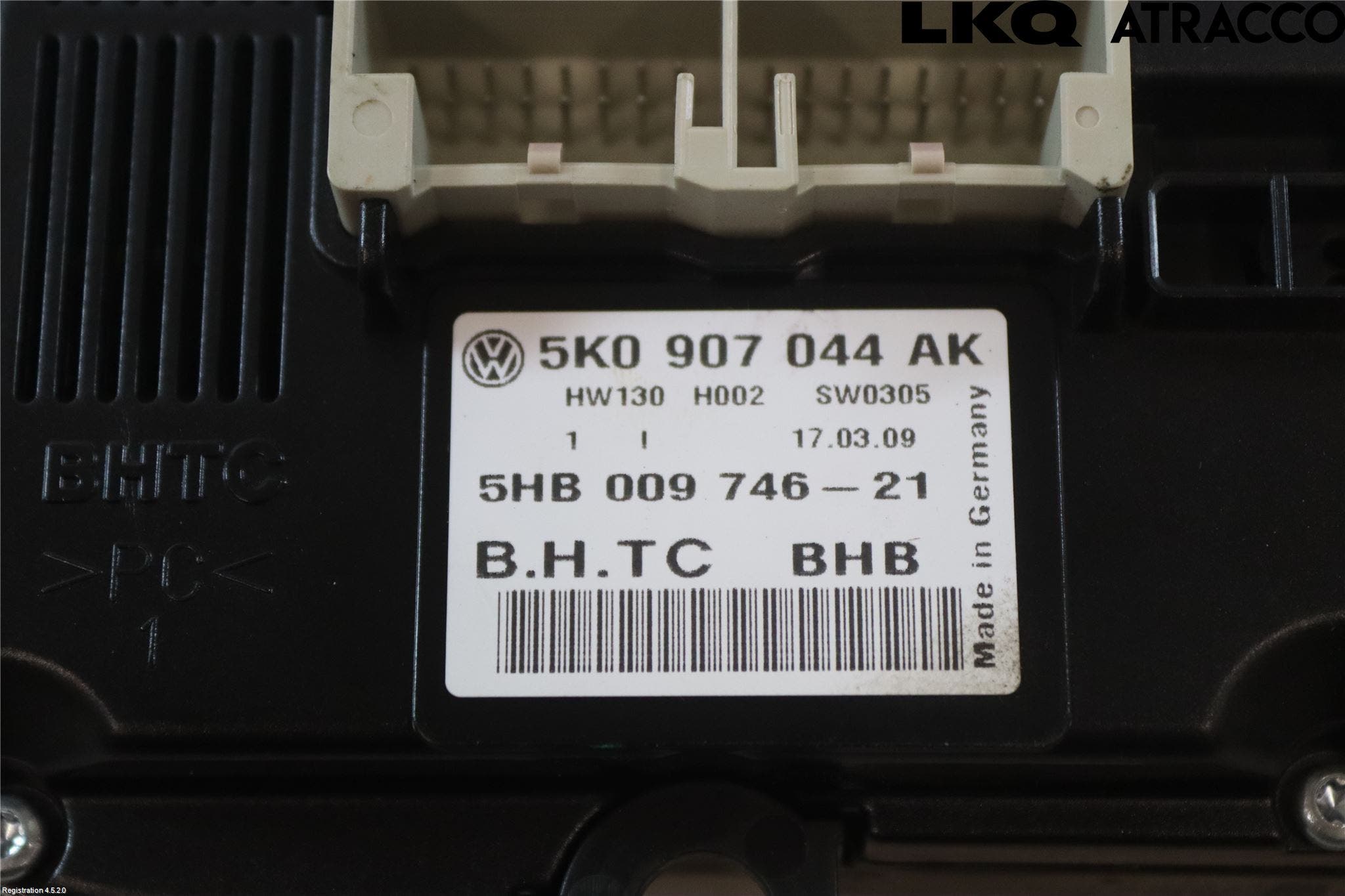 Volkswagen VW GOLF VI 09-13 Värmereglage