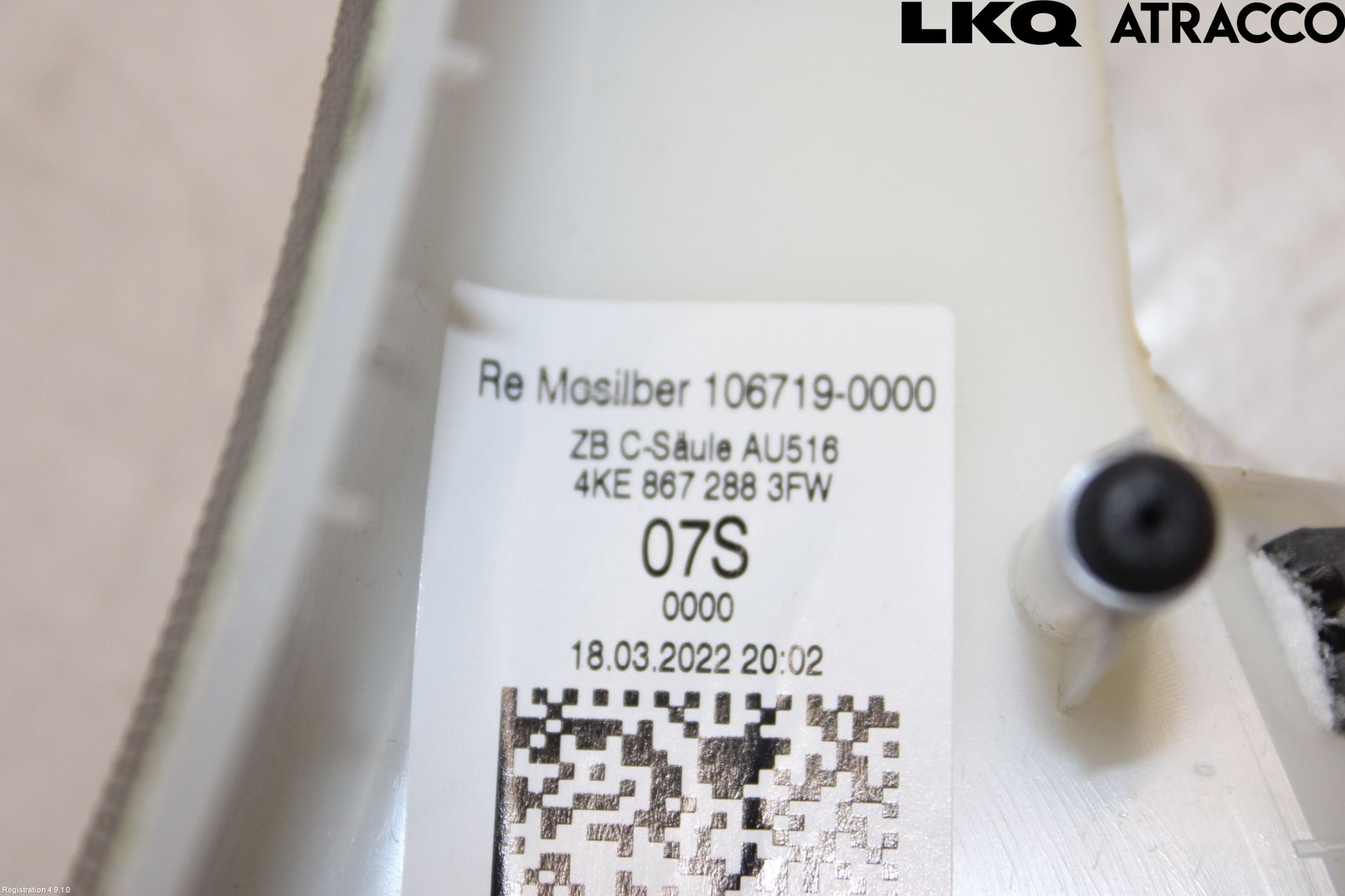 Audi E-TRON, S GE 19- Inr Plastd A-B-C Stolpe