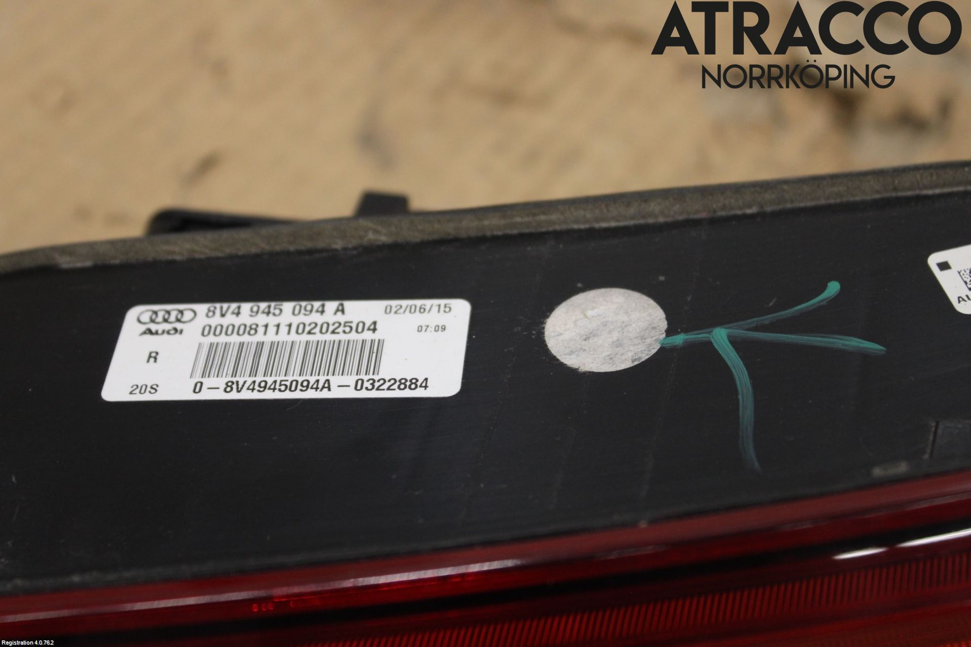 Audi A3/S3 8V 13-20 Bakljus Lucka Hö