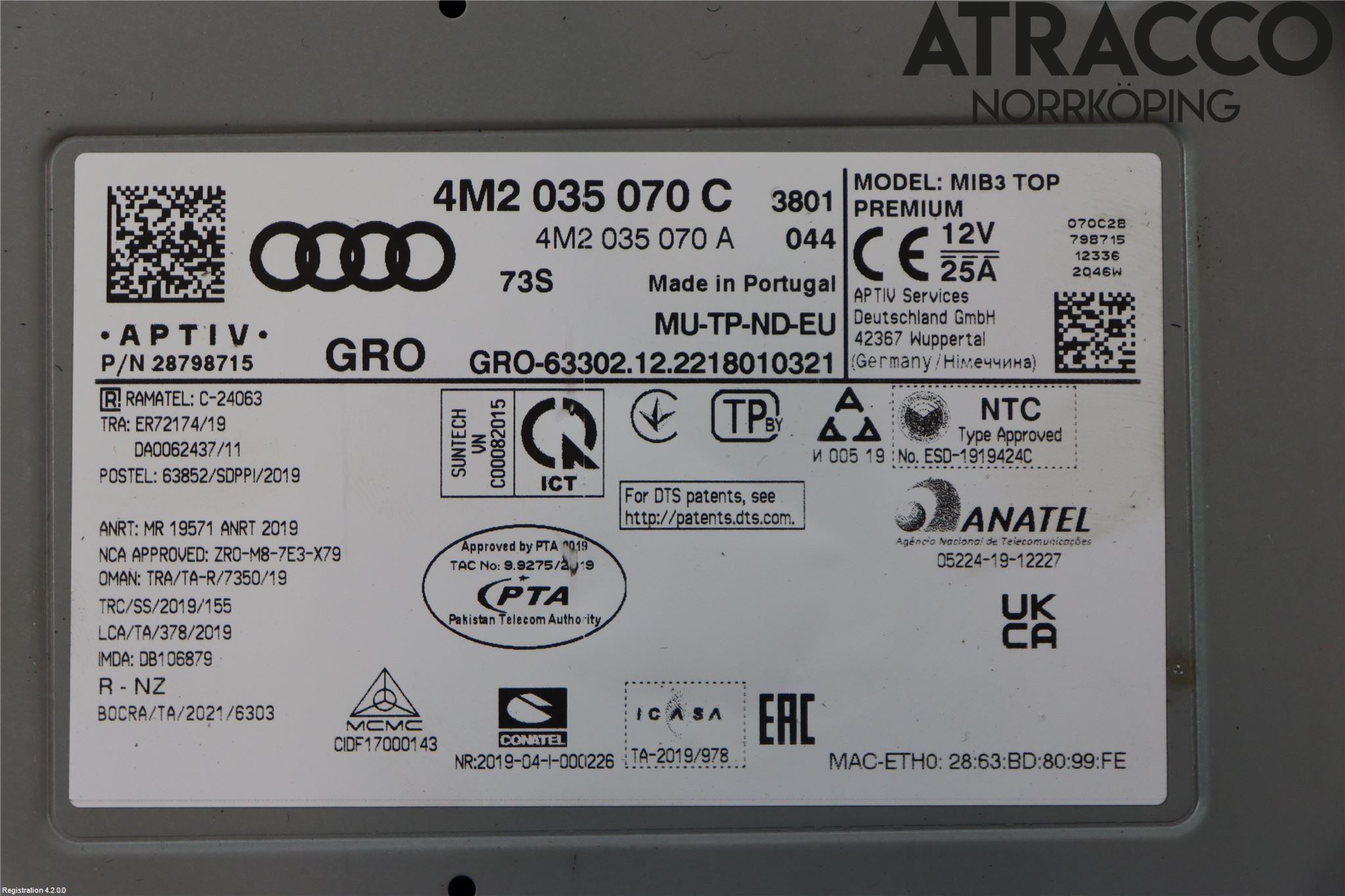 Audi Q7/SQ7 Styrenhet Multimedia