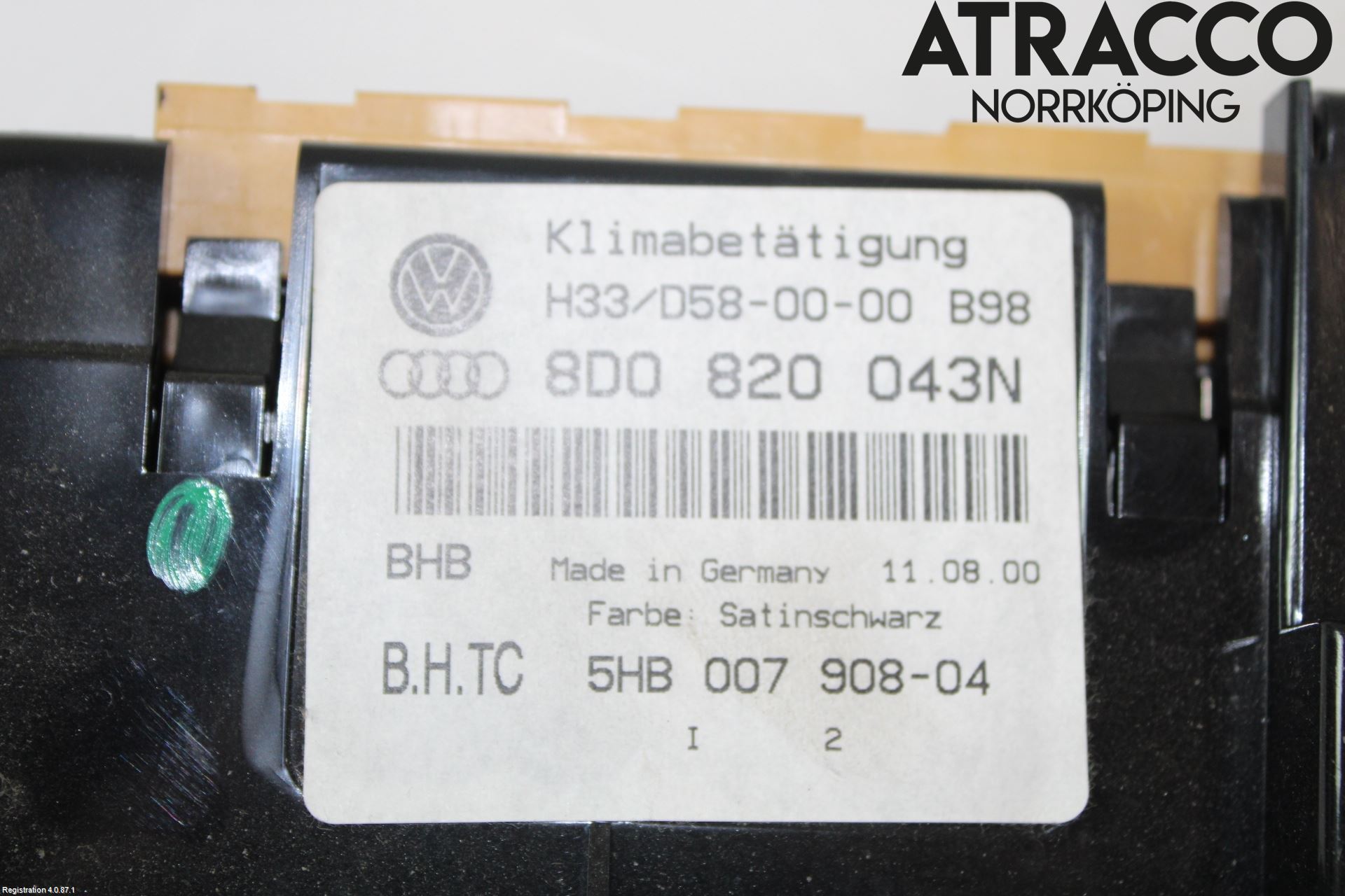 Audi A4/S4 99B-00 Värmereglage