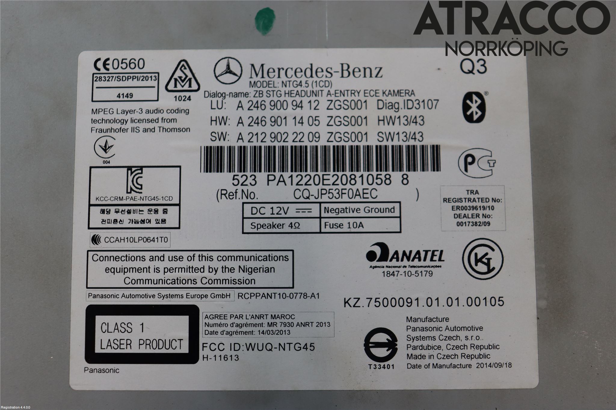 Mercedes-Benz MB B-KLASS (W246/W242) 12-19 Cd Radio - Multimediapanel