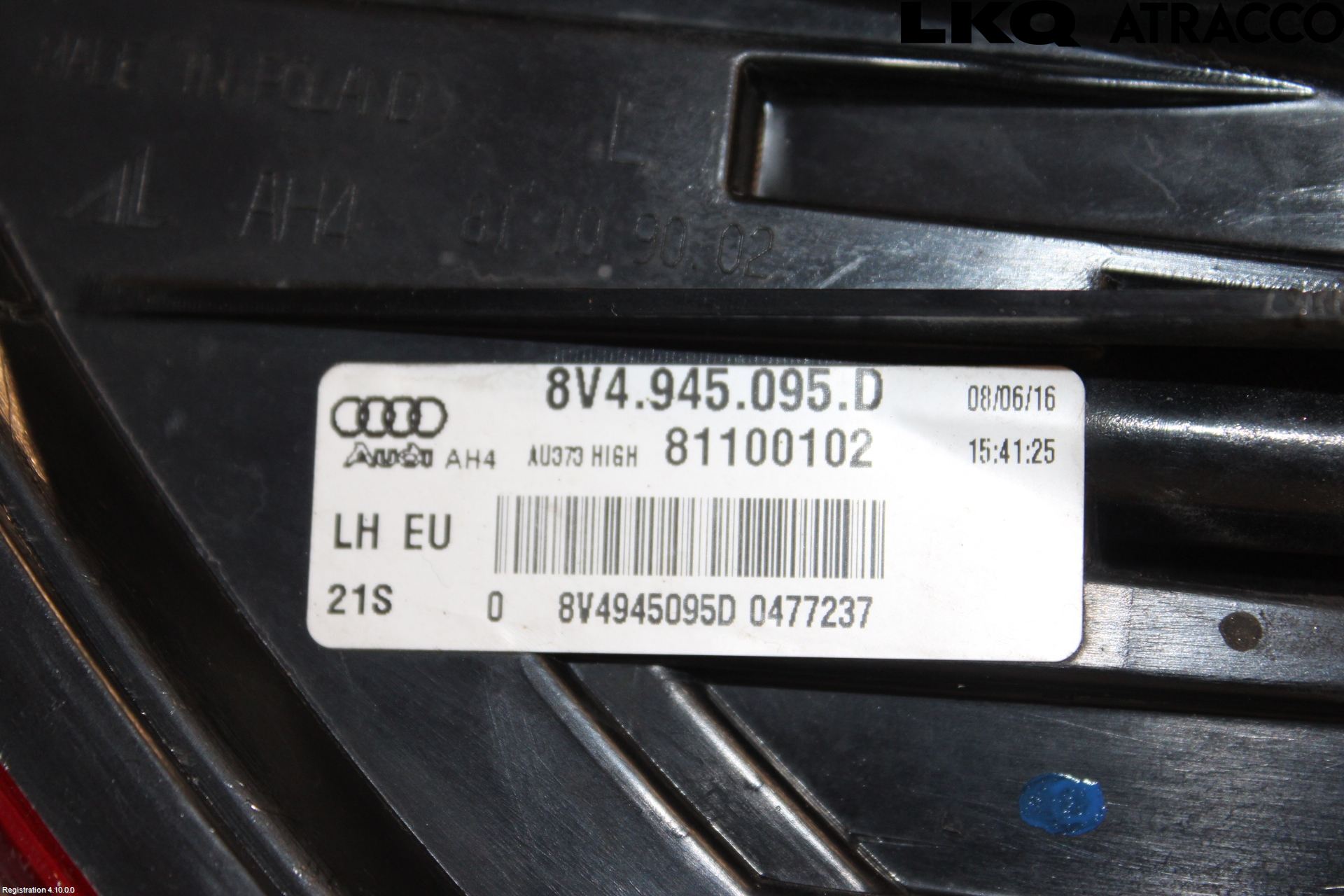 Audi A3/S3 8V 13-20 Bakljus Vänster