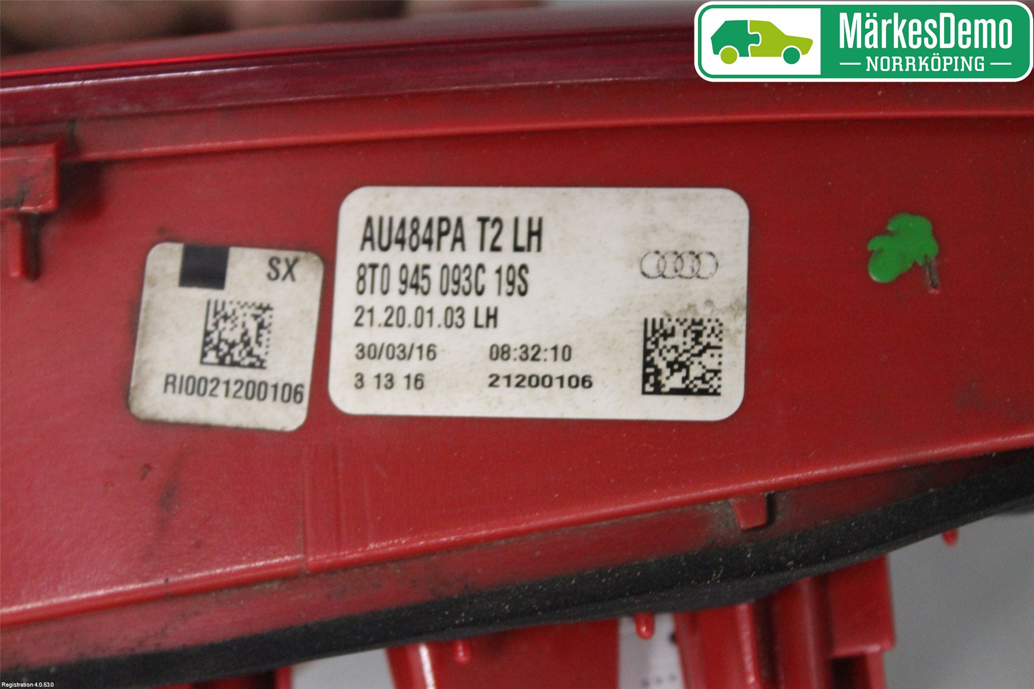 Audi A5 07-16 Bakljus Lucka Vä