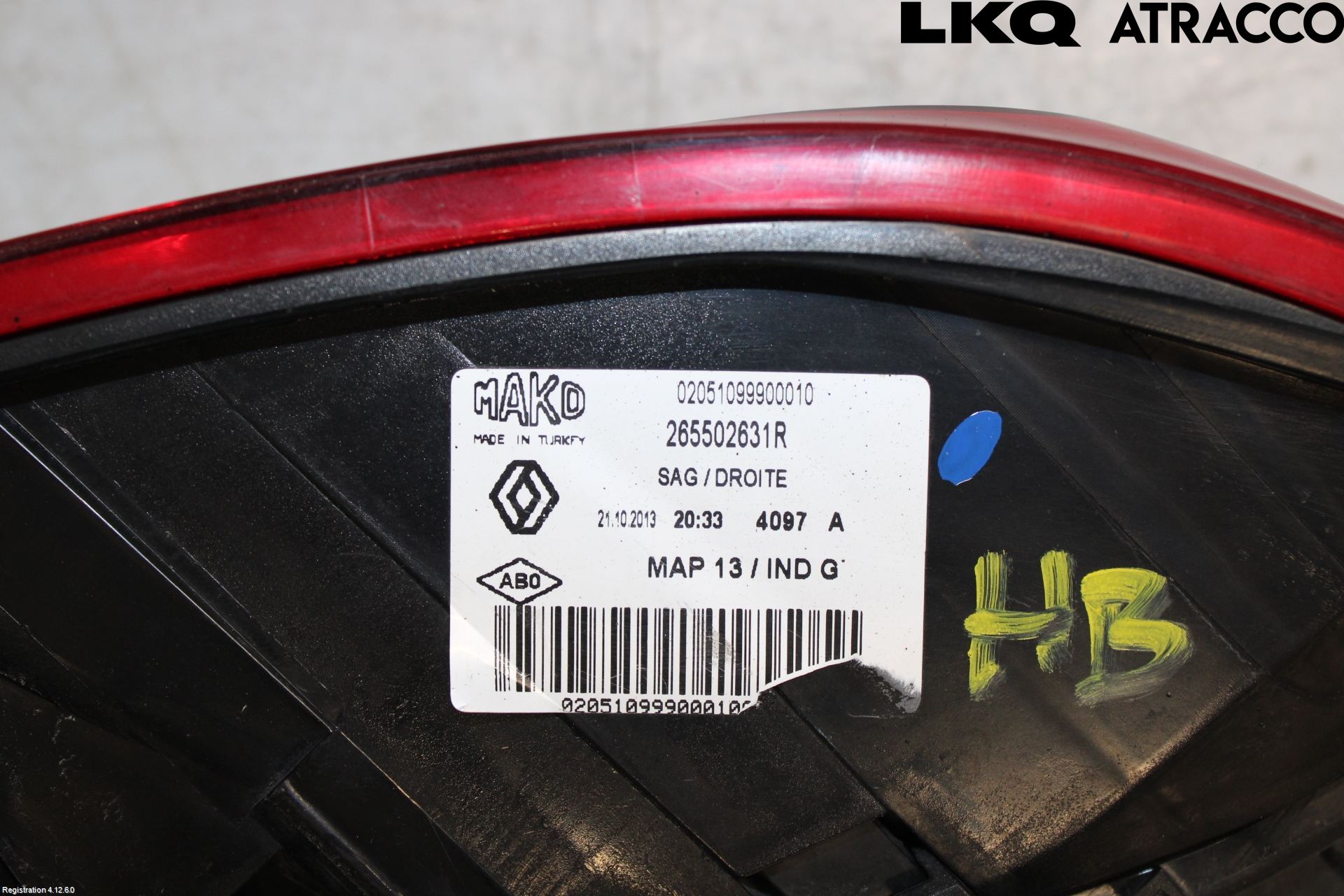 Renault CLIO IV 12-16 Bakljus Höger