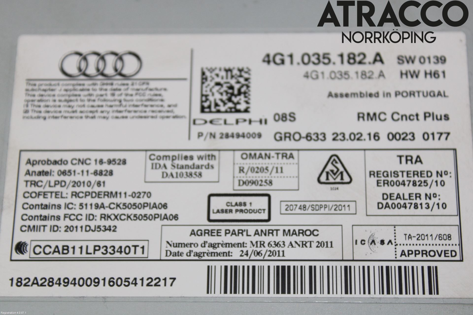 Audi A6/S6 4G 11-18 Cd Radio - Multimediapanel