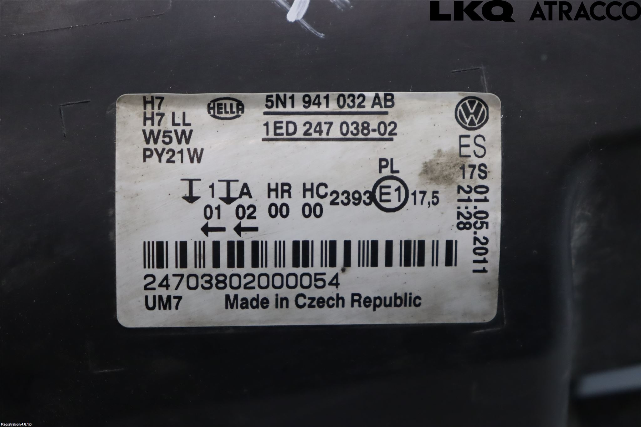 Volkswagen VW TIGUAN 07-16 Strålkastare Höger