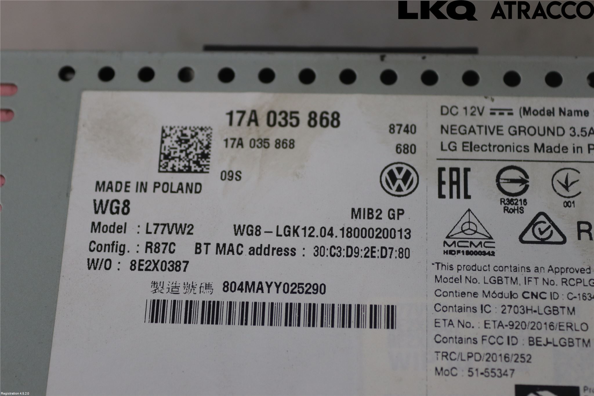 Volkswagen VW JETTA VI 11- Cd Radio - Multimediapanel