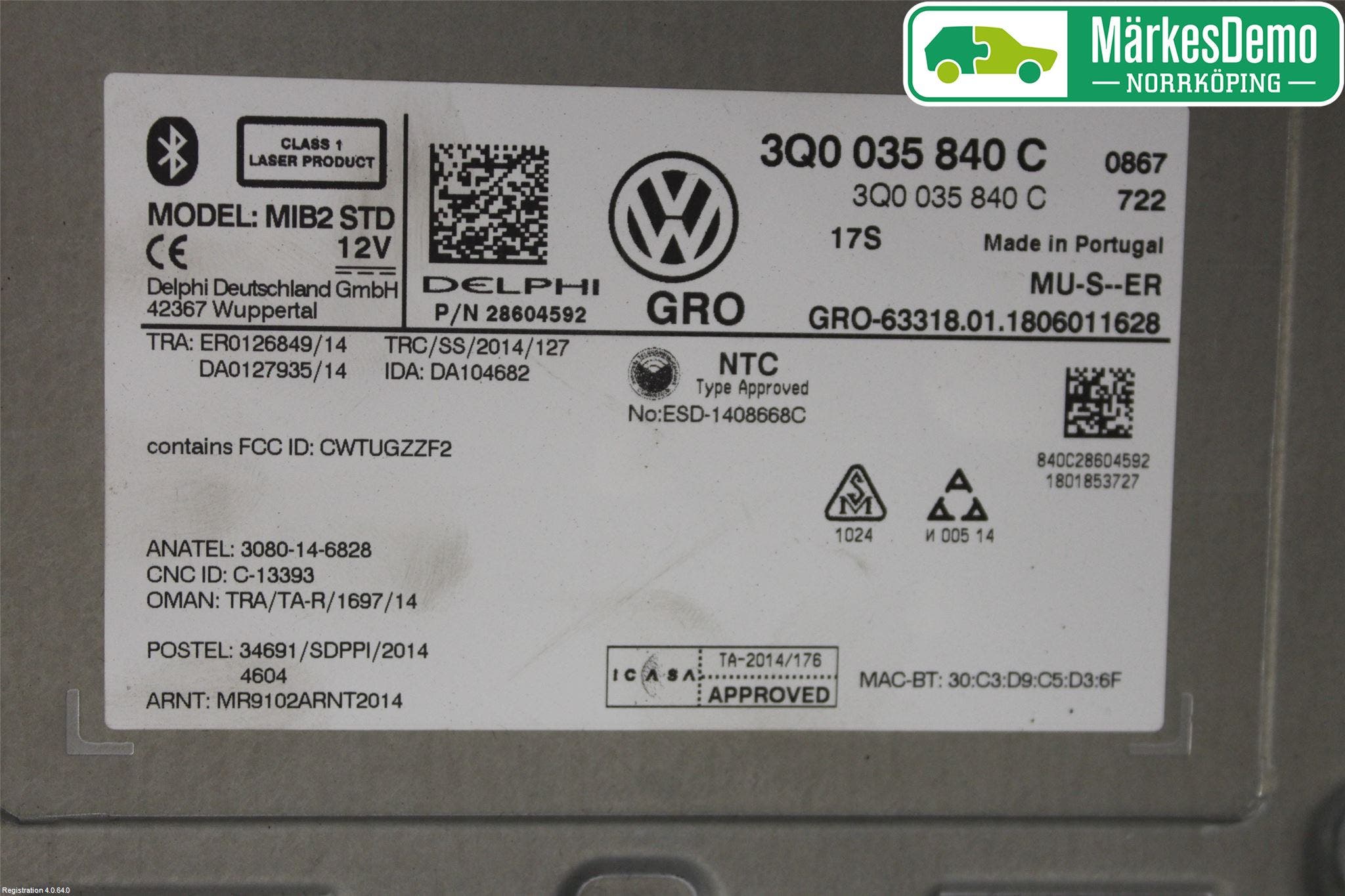 Volkswagen VW PASSAT 15-19 Cd Radio - Multimediapanel