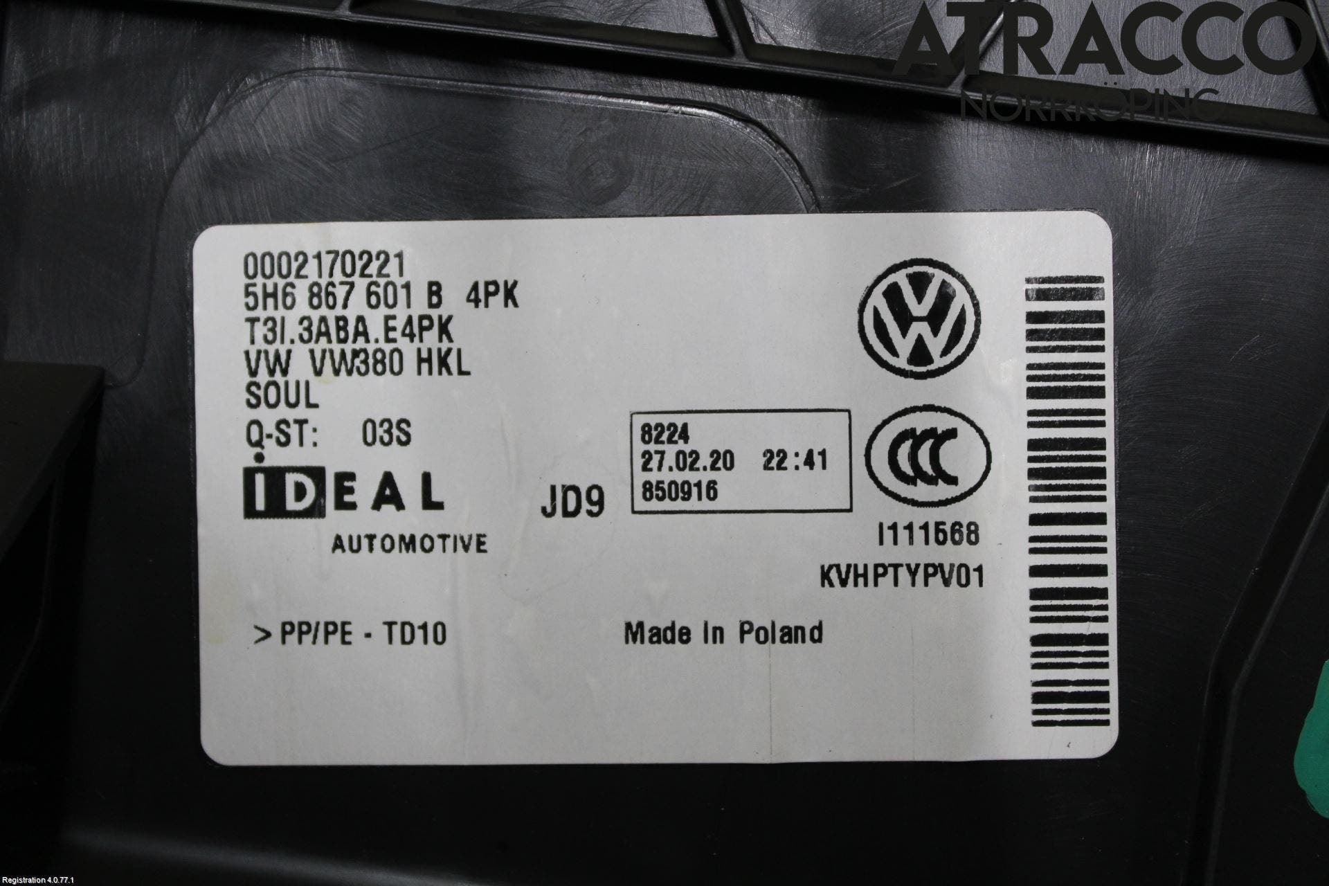 Volkswagen VW GOLF / E-GOLF VIII 20- Inredning Bakluckeklädsel