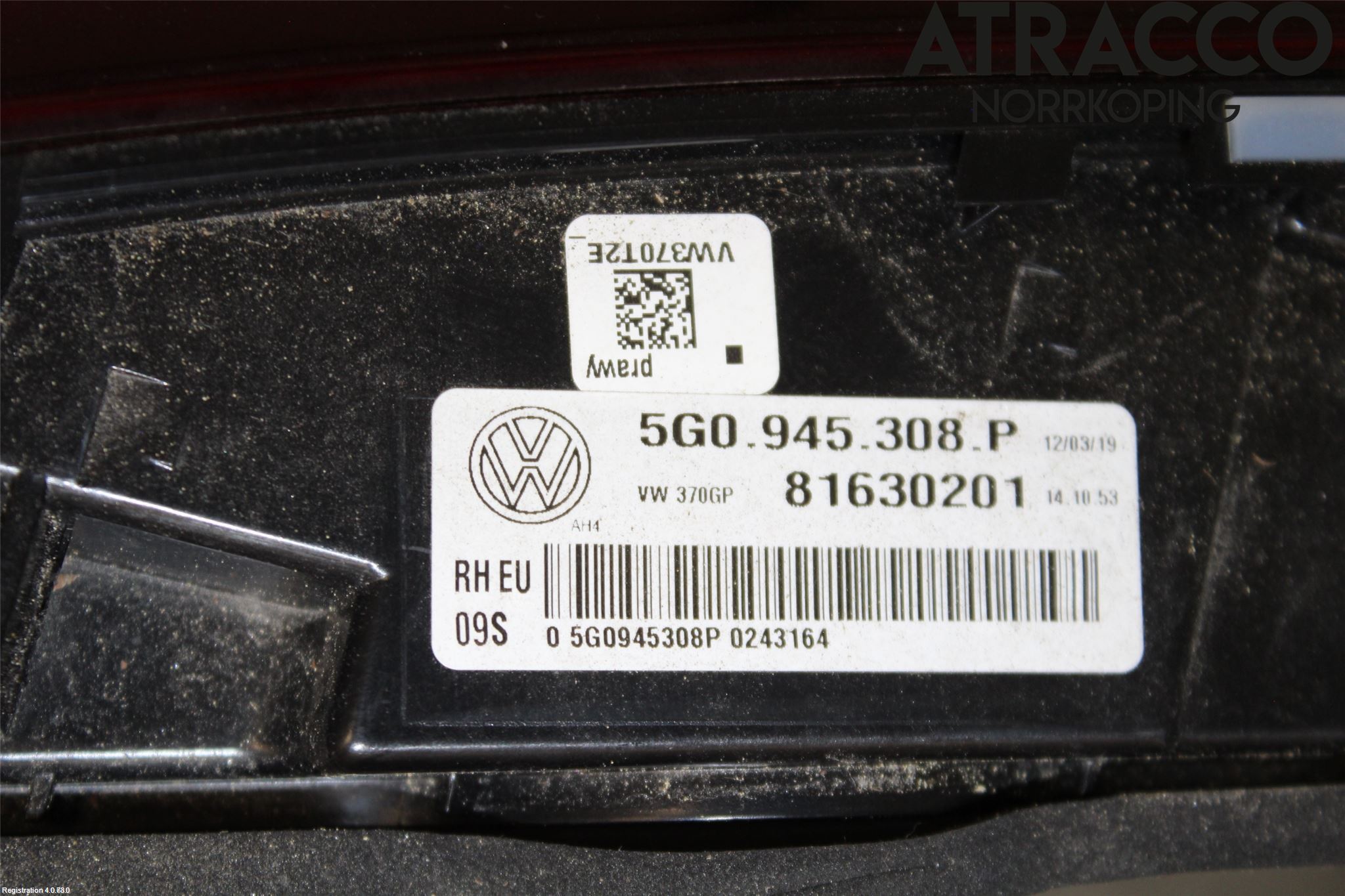 Volkswagen VW GOLF / E-GOLF VII 13-20 Bakljus Lucka Hö