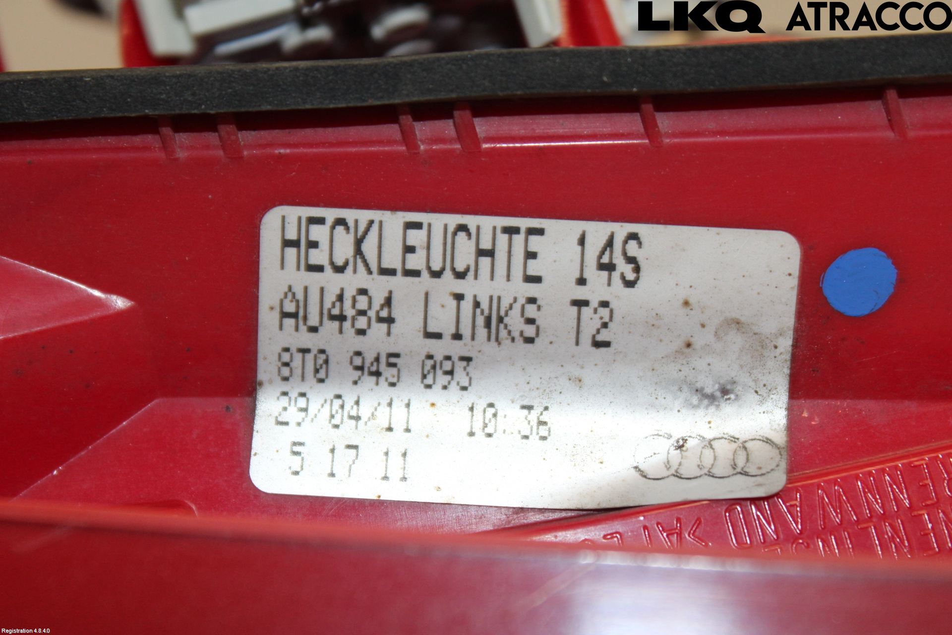 Audi A5 07-16 Bakljus Lucka Vä