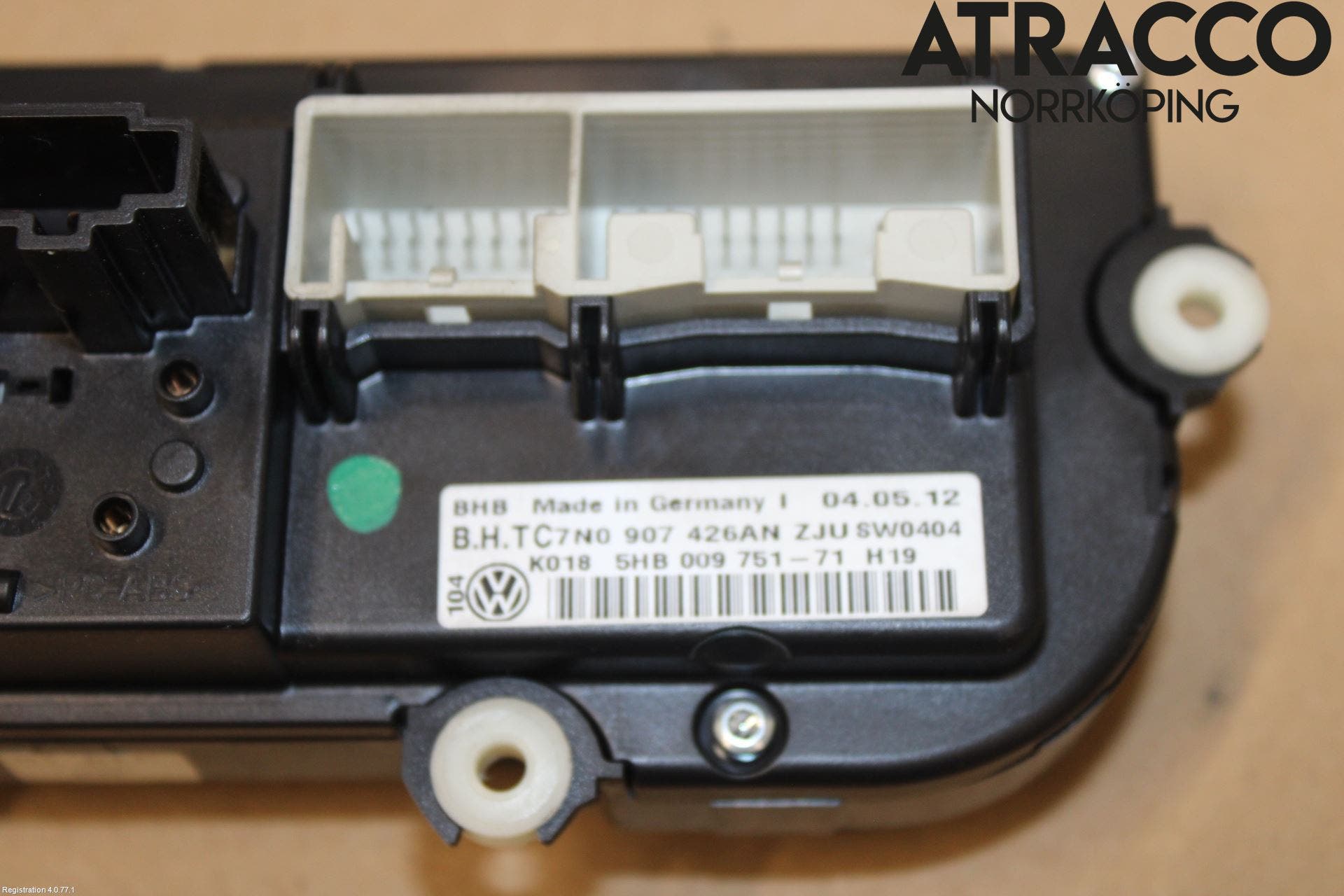 Volkswagen VW GOLF VI 09-13 Värmereglage