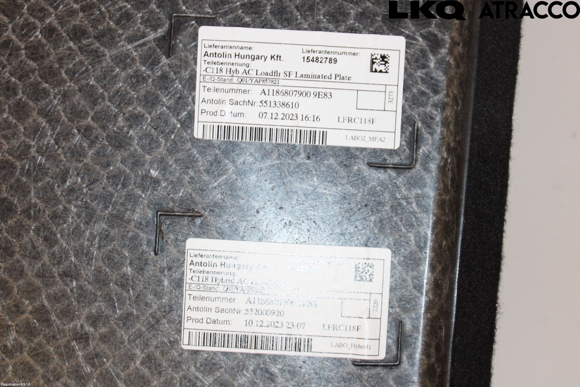 Mercedes-Benz MB CLA-KLASS (C118/X118) 19- Bagage Golv