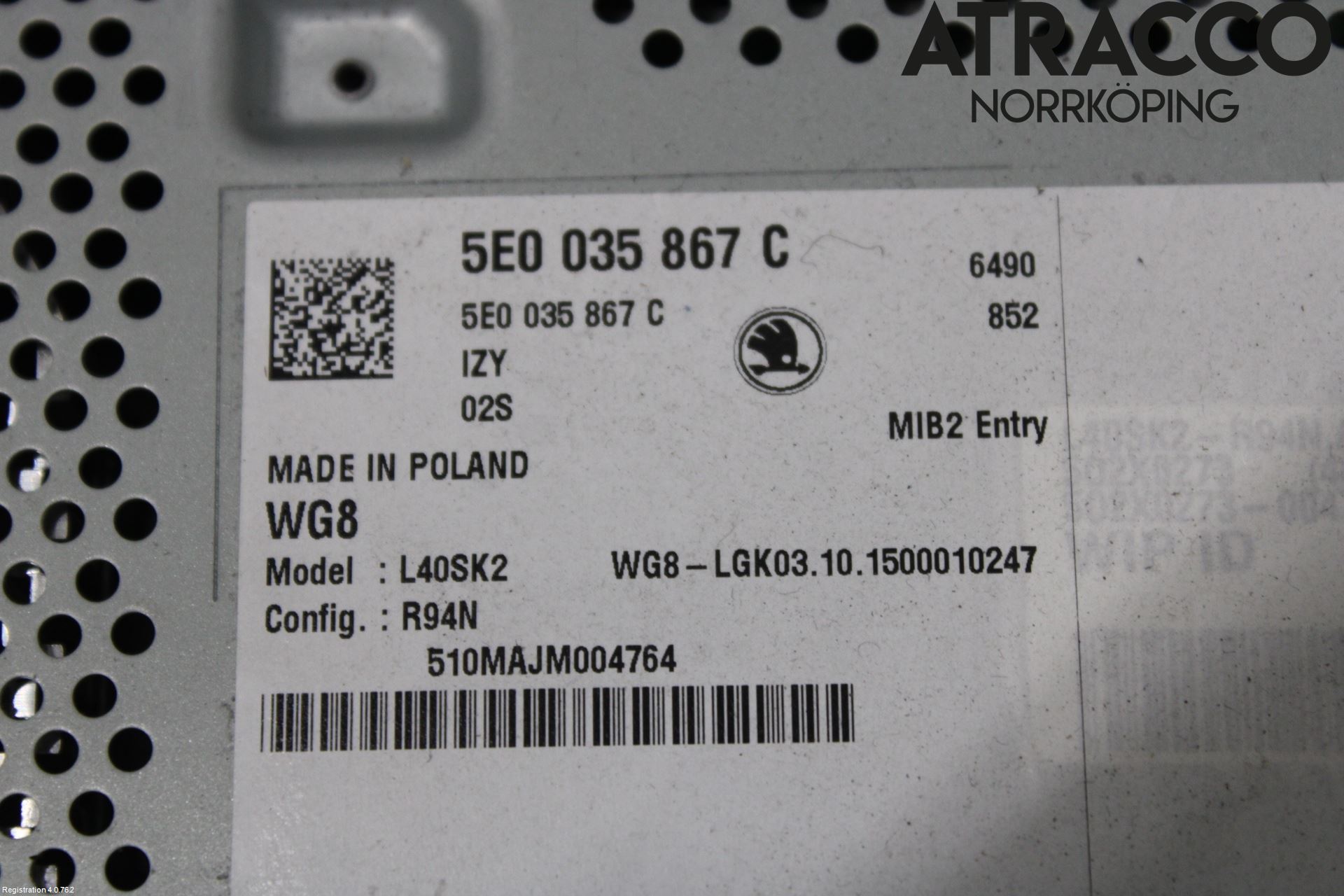 Skoda OCTAVIA (5E) 13-20 Cd Radio - Multimediapanel