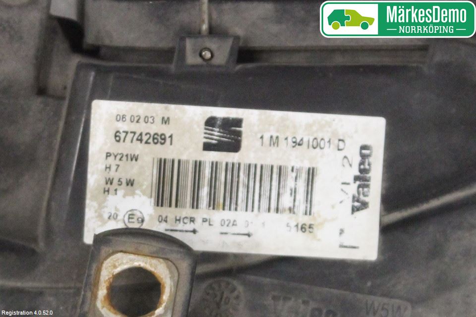 Seat TOLEDO 1M   99-04 Strålkastare Vänster