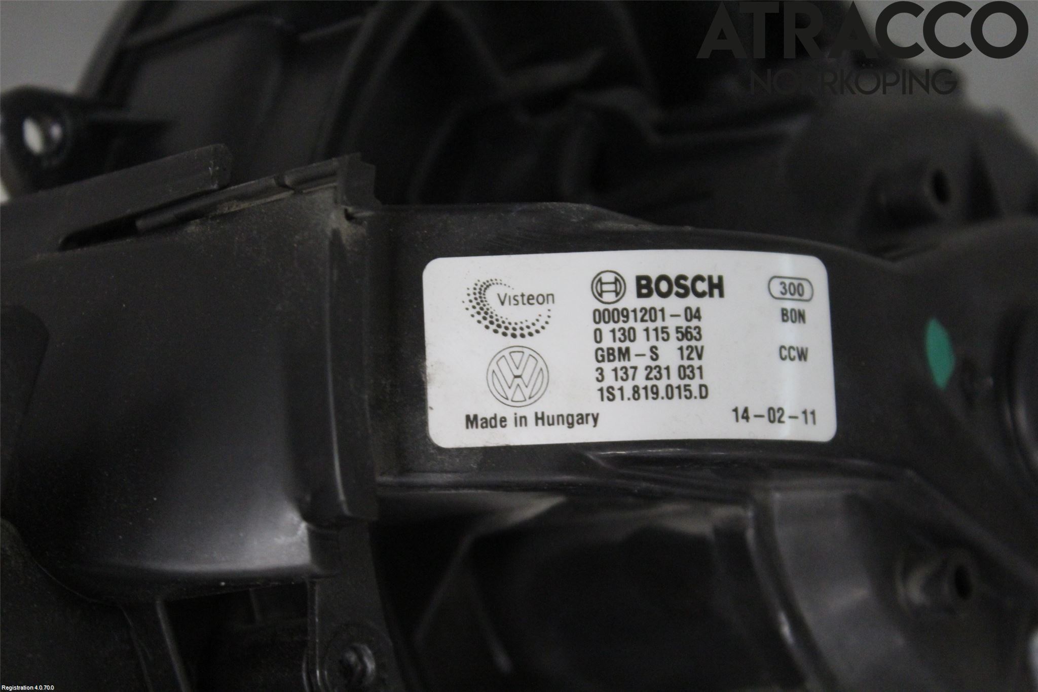 Volkswagen VW UP! / E-UP! Värmefläkt