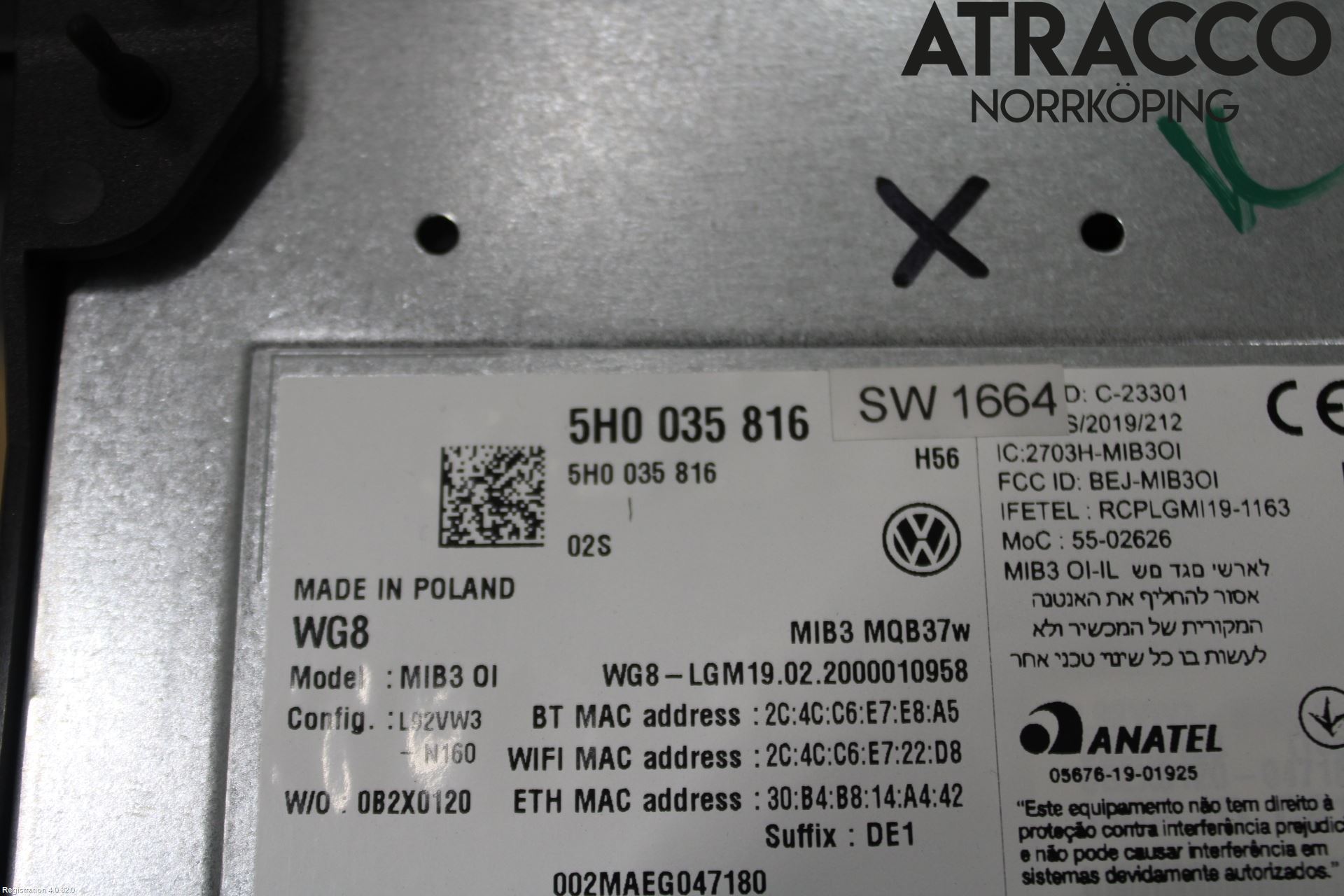 Volkswagen VW GOLF / E-GOLF VIII 20- Styrenhet Multimedia