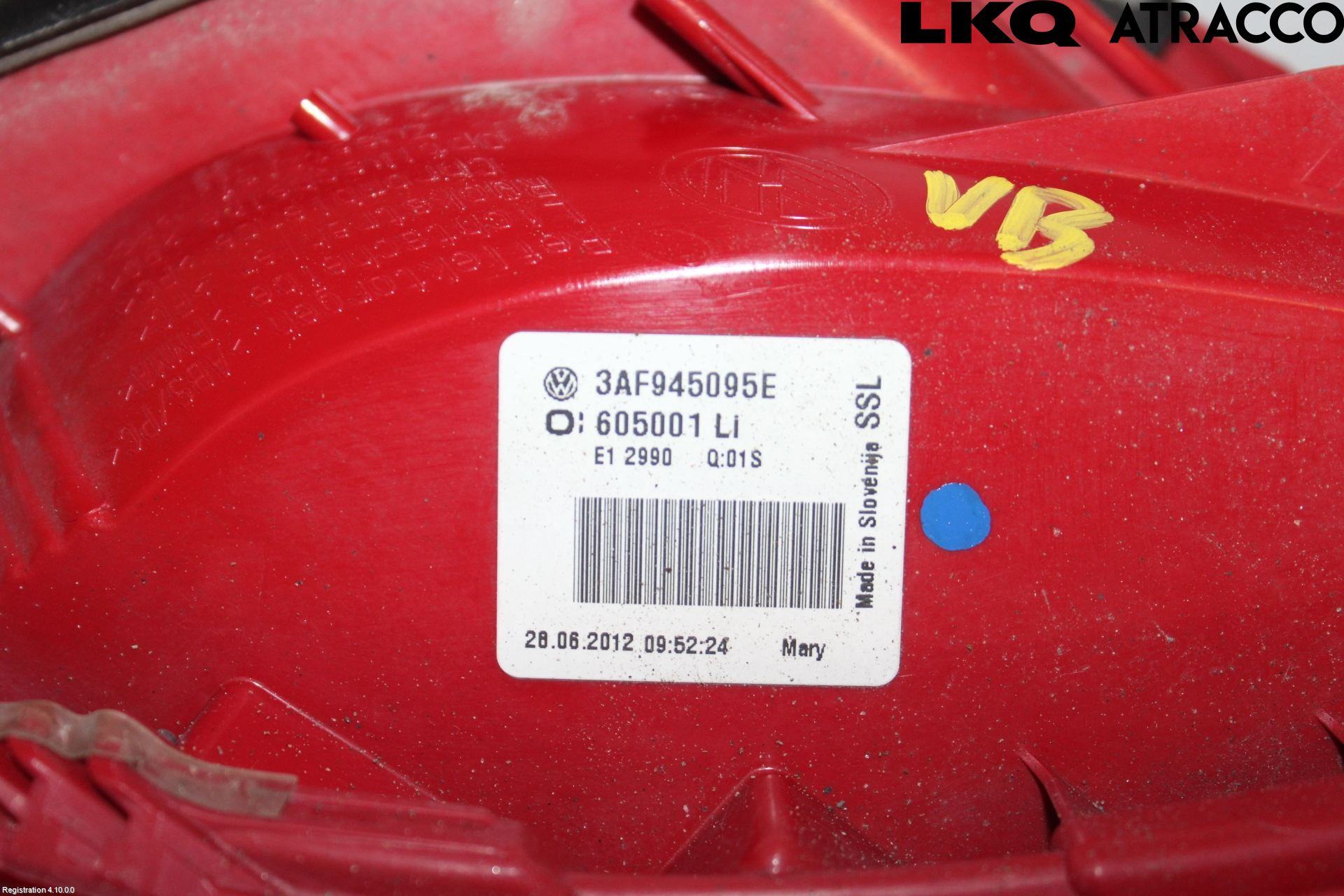Volkswagen VW PASSAT 11-14 Bakljus Vänster