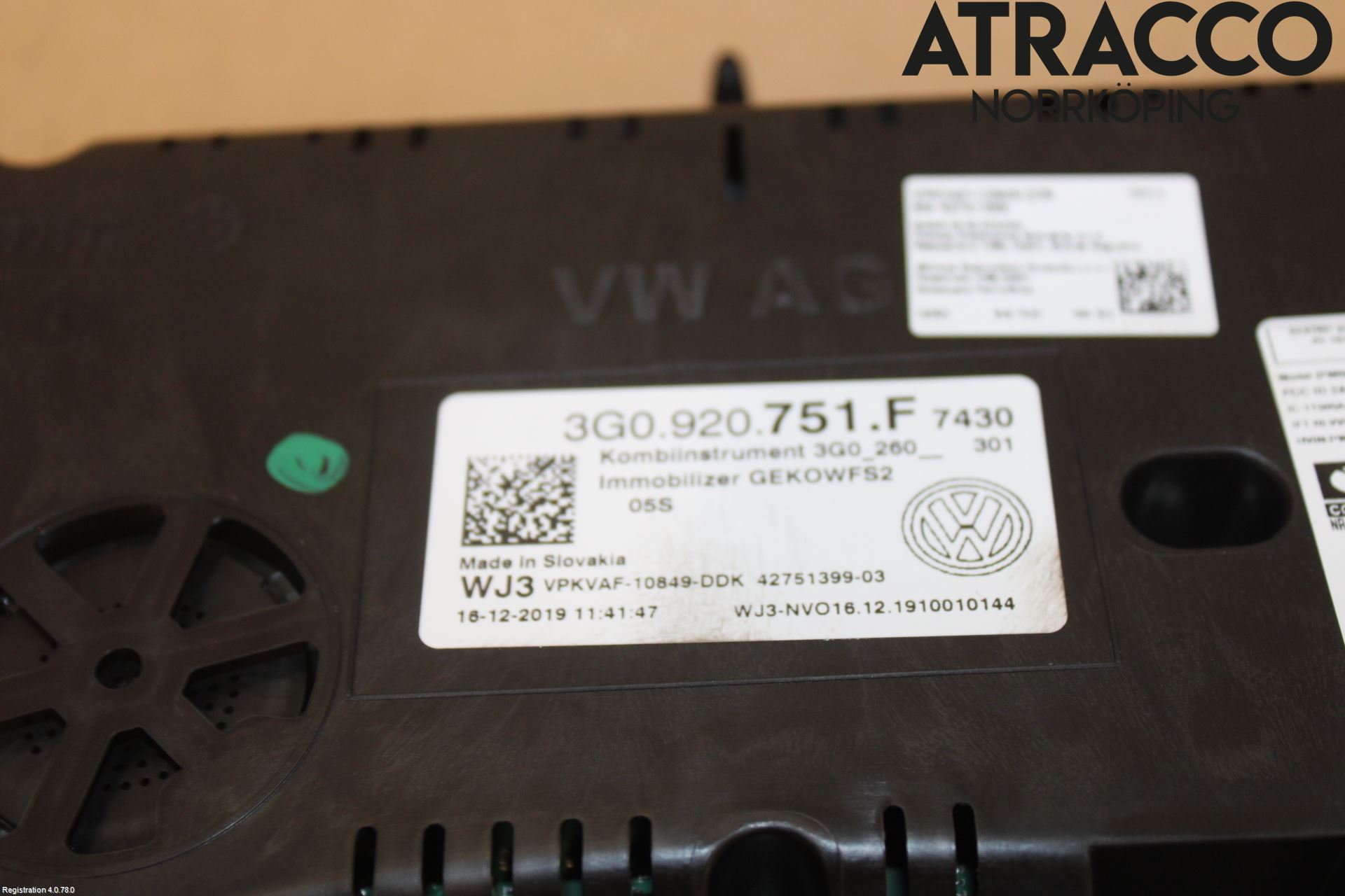 Volkswagen VW PASSAT 15-19 Instrument Komb