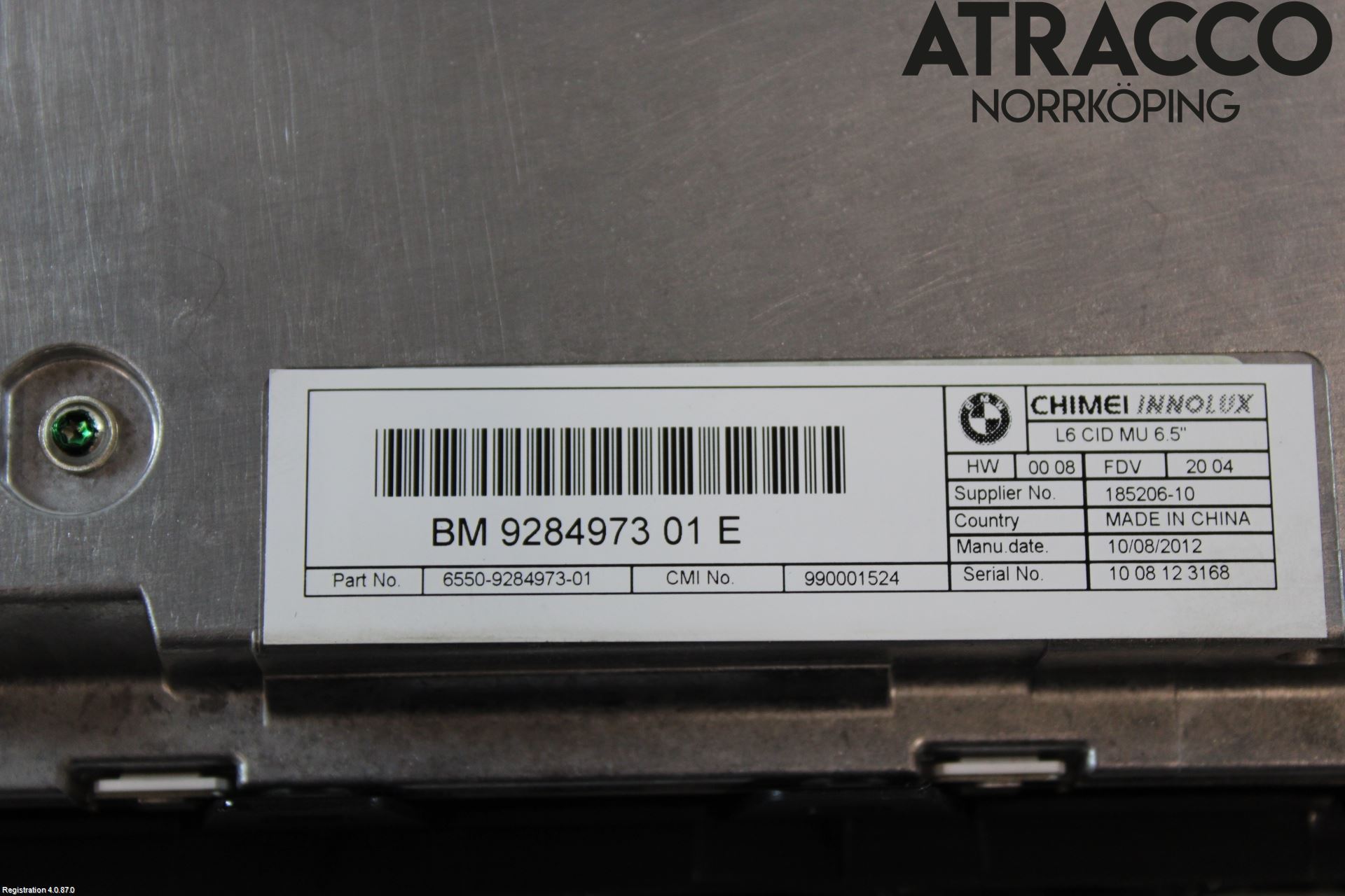 BMW 5 F10/F11/F18 09-17 Bildskärm