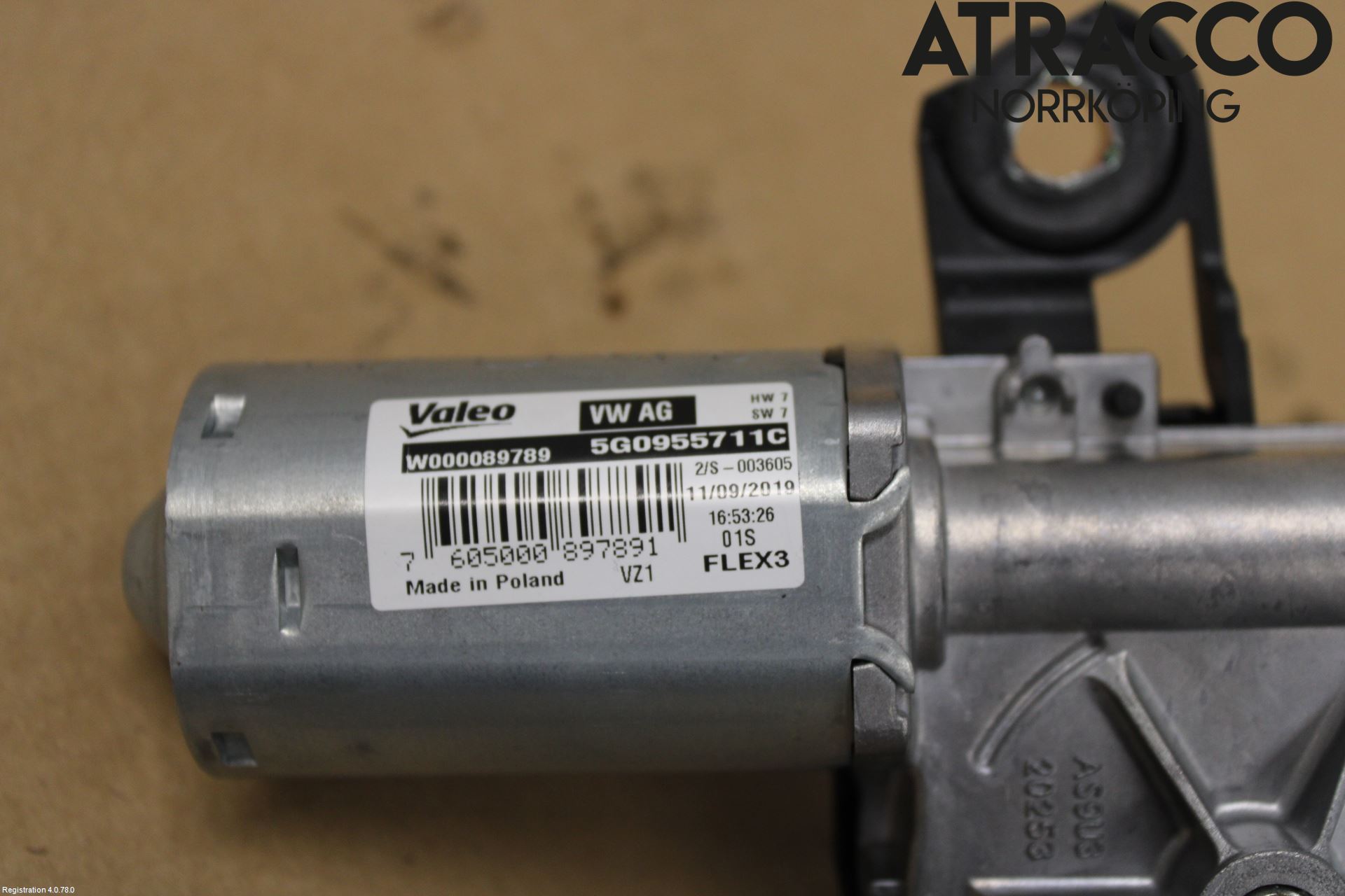 Volkswagen VW GOLF / E-GOLF VII 13-20 Torkarmotor Baklucka