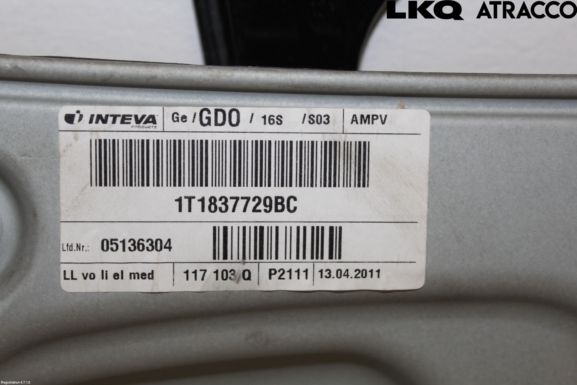 Volkswagen VW TOURAN 10-15 Fönsterhiss El Kompl