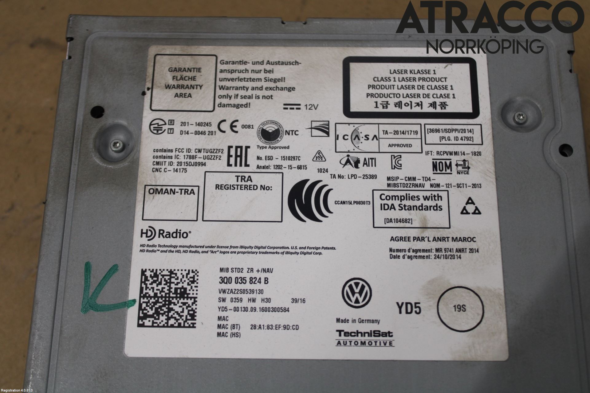 Volkswagen VW GOLF / E-GOLF VII 13-20 Cd Radio - Multimediapanel