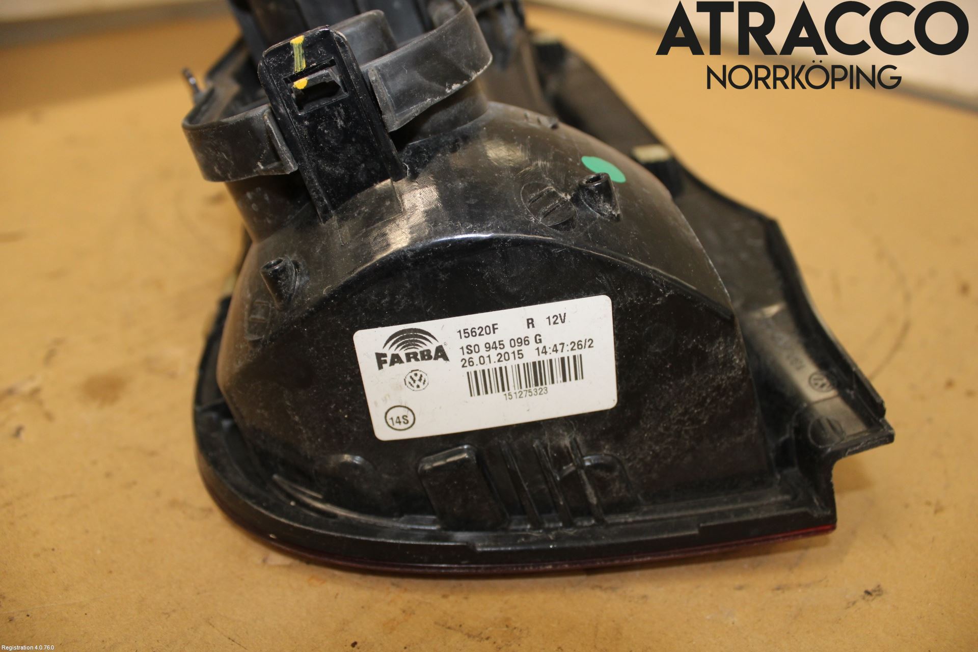 Volkswagen VW UP! / E-UP! Bakljus Höger