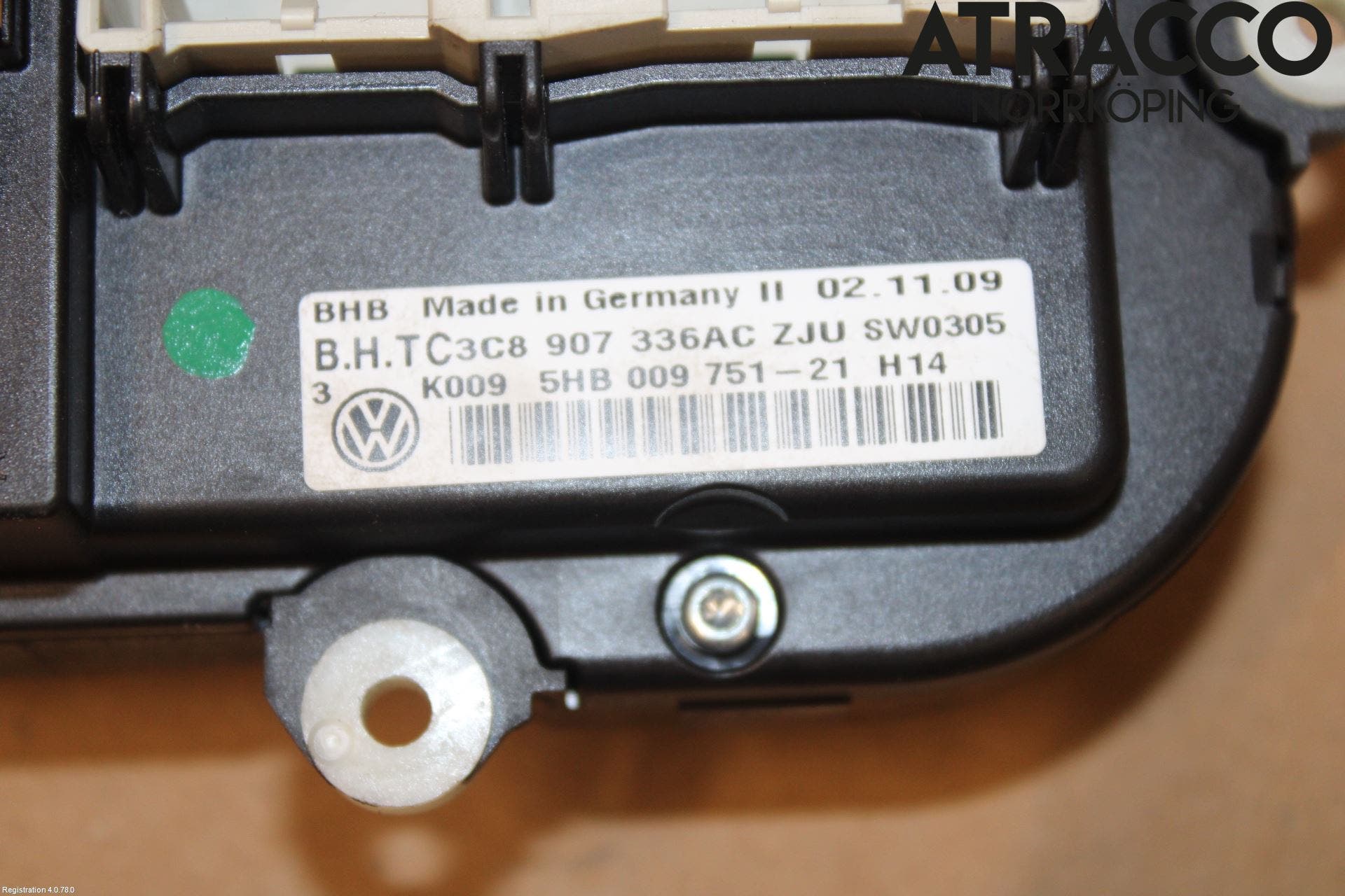 Volkswagen VW GOLF VI 09-13 Värmereglage