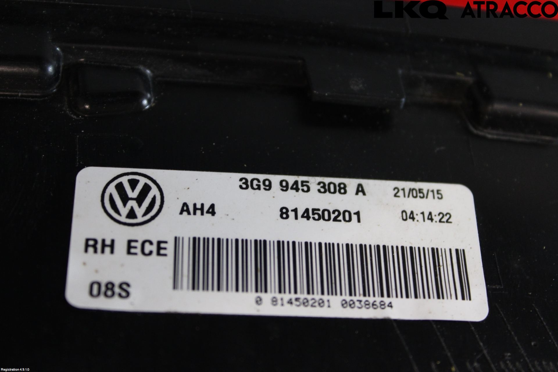Volkswagen VW PASSAT 15-19 Bakljus Lucka Hö