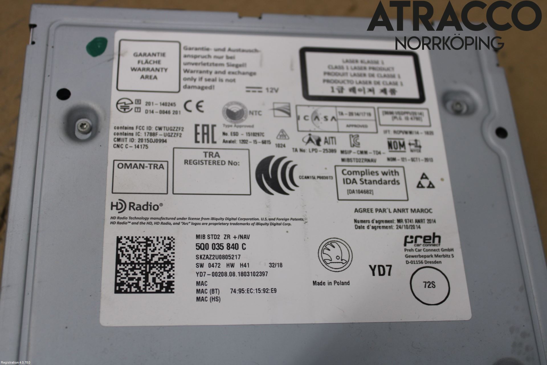 Skoda OCTAVIA (5E) 13-20 Cd Radio - Multimediapanel