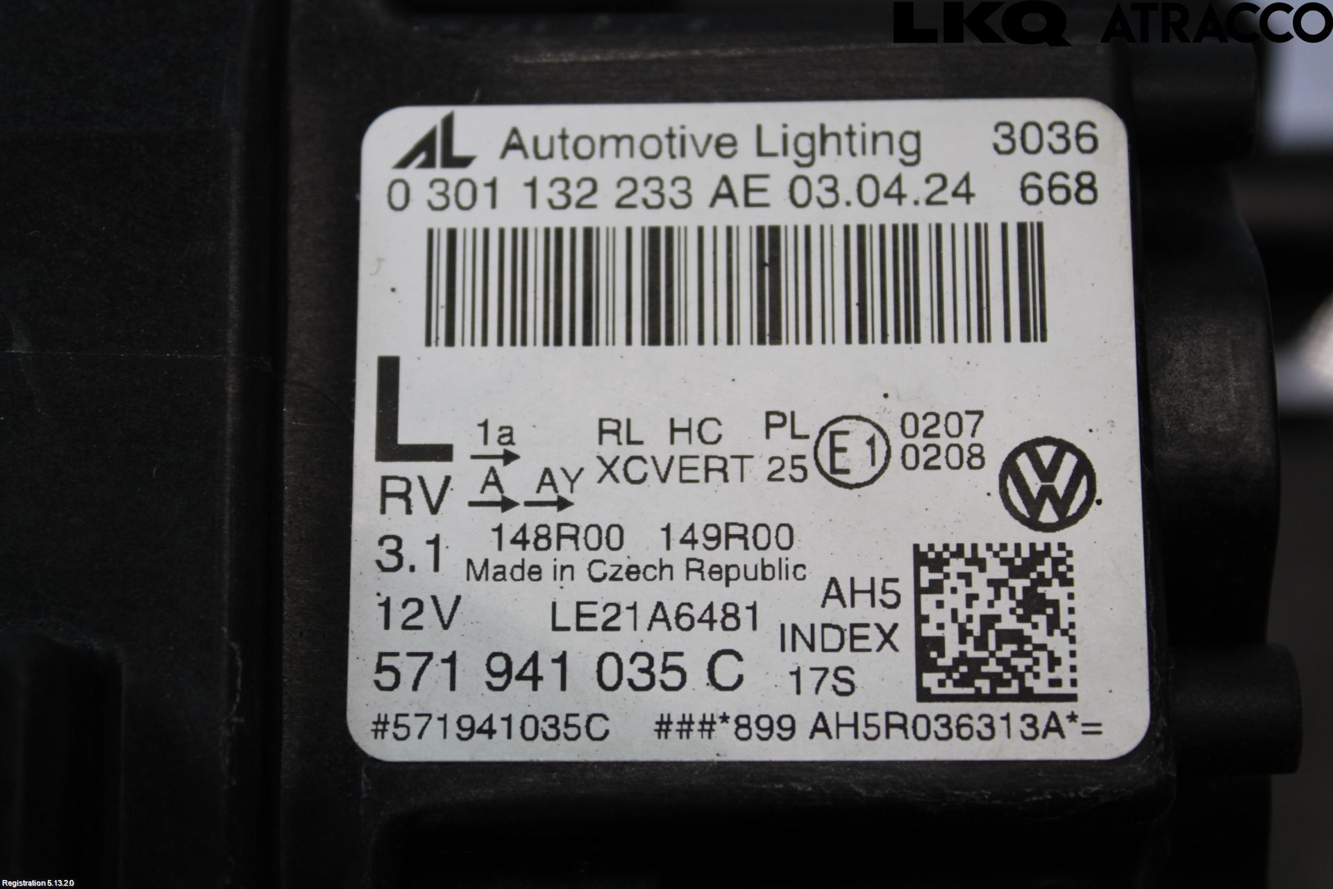 Volkswagen VW TIGUAN 24- Strålkastare Vänster