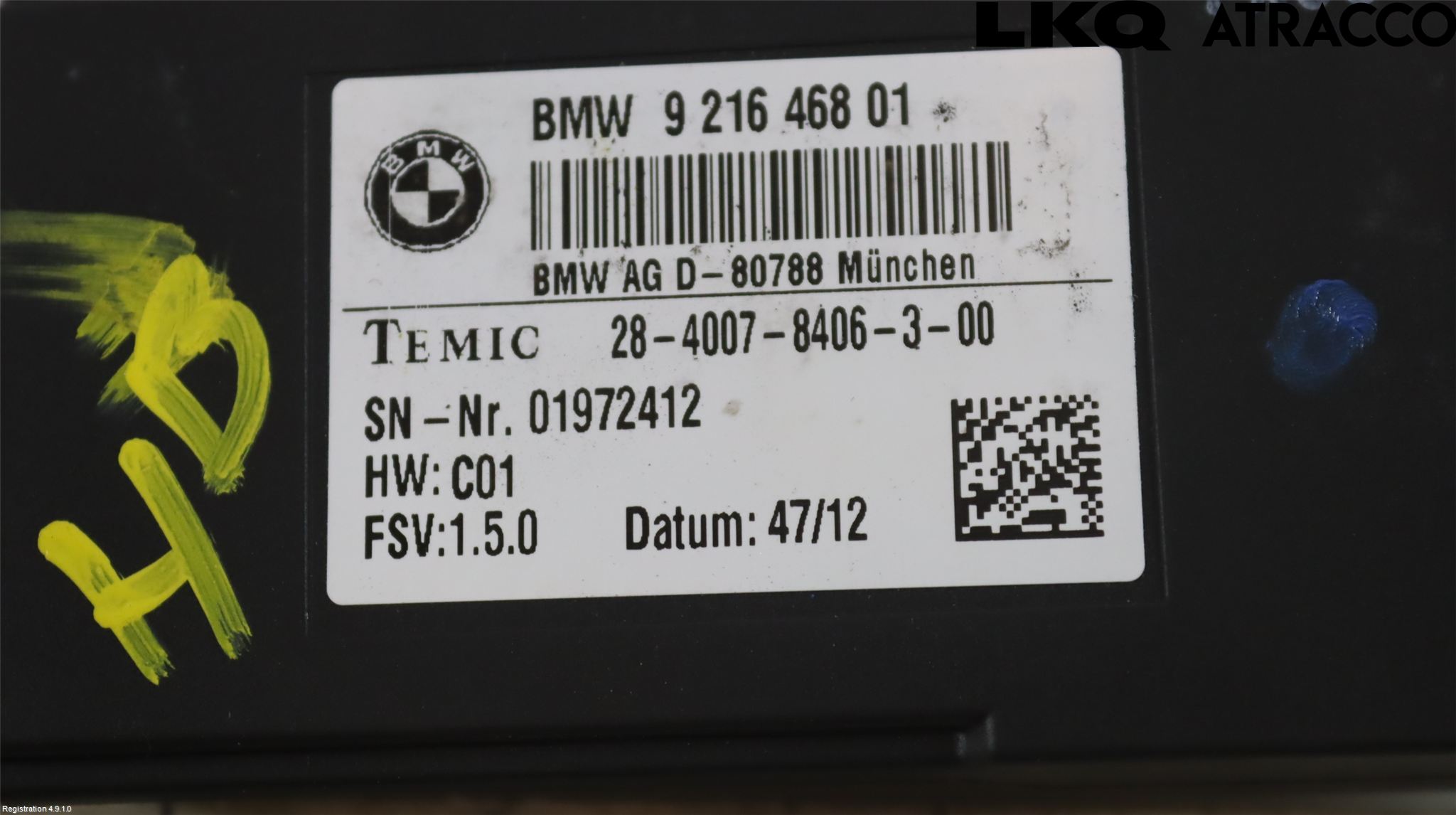 BMW 5 F10/F11/F18 09-17 Styrenhet Stolreglering