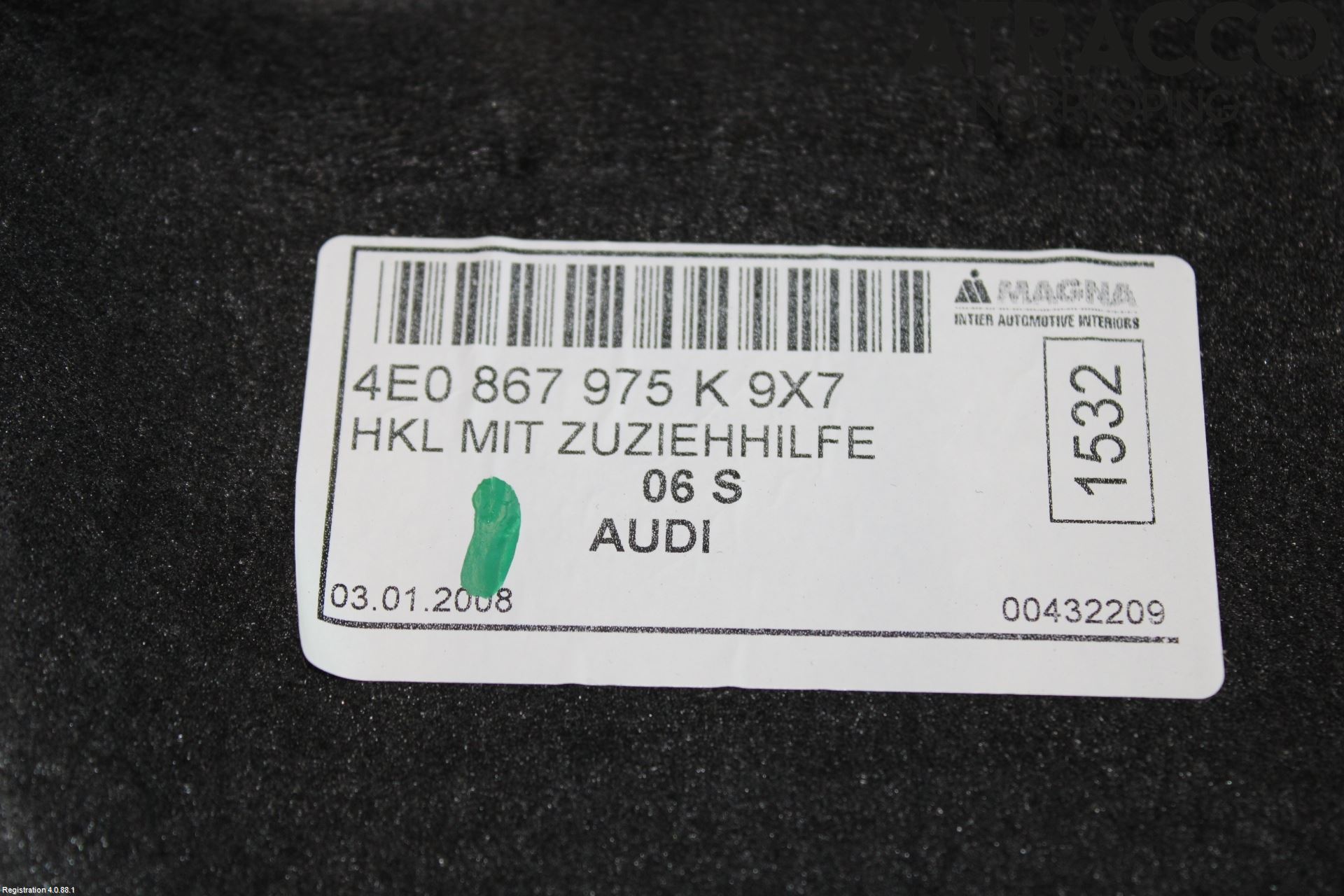 Audi A8/S8 4E  02-09 Inredning Bakluckeklädsel