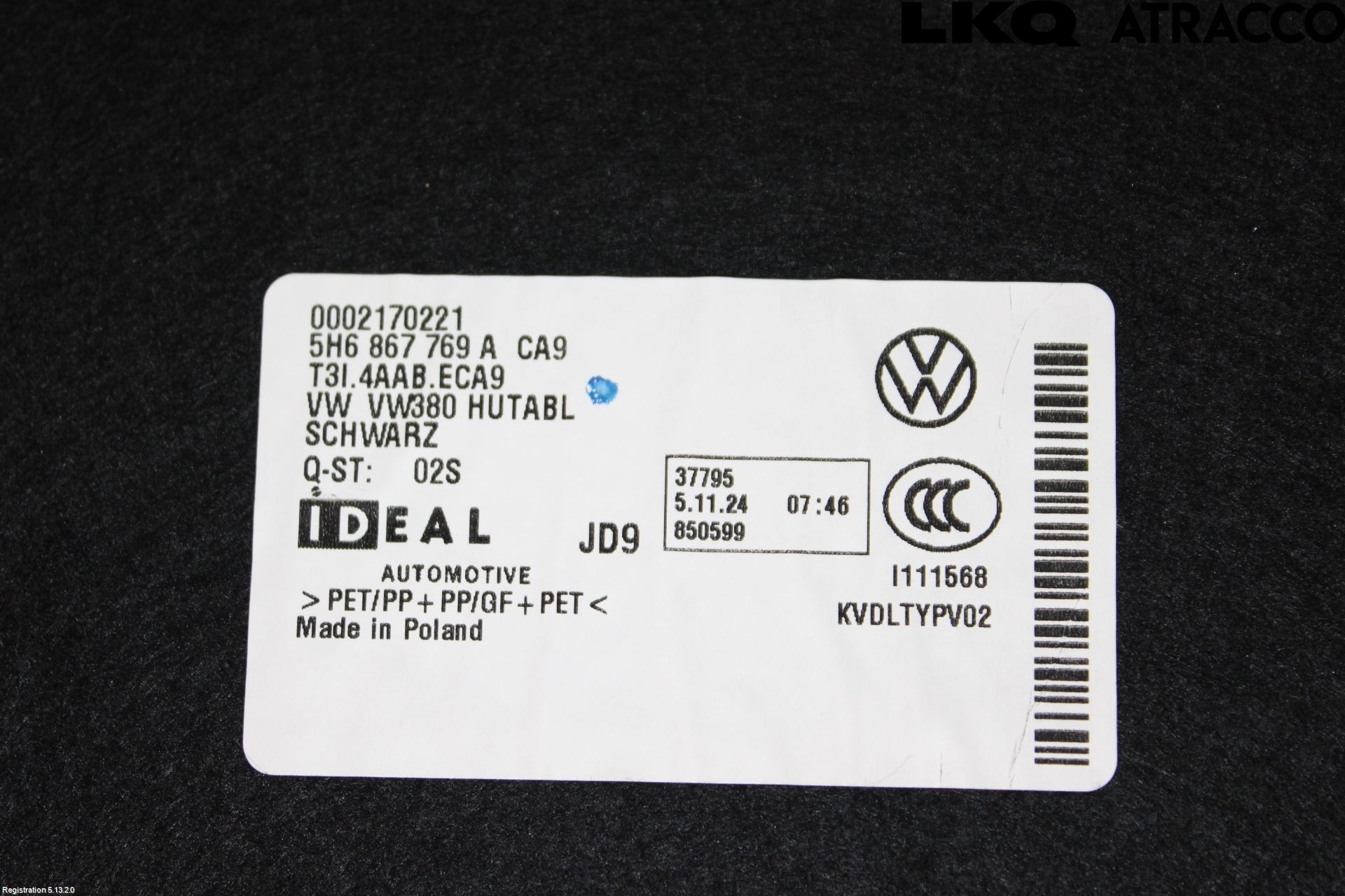 Volkswagen VW GOLF / E-GOLF VIII 20- Hatthylla