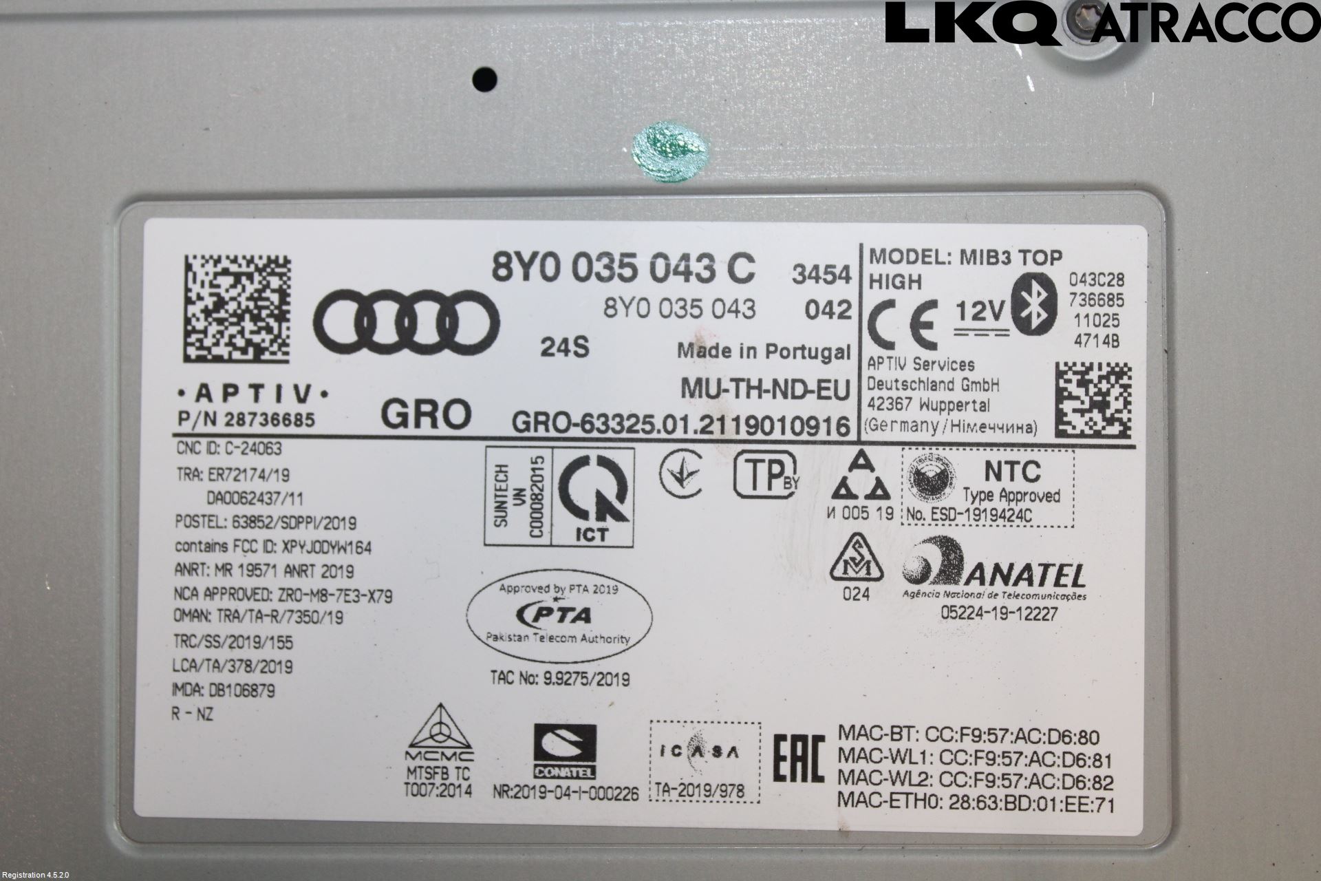 Audi A3/S3 8Y 21- Cd Radio - Multimediapanel