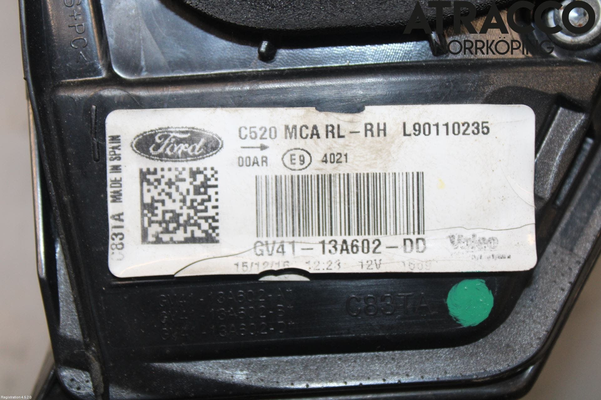 Ford KUGA 13-16 Bakljus Lucka Hö