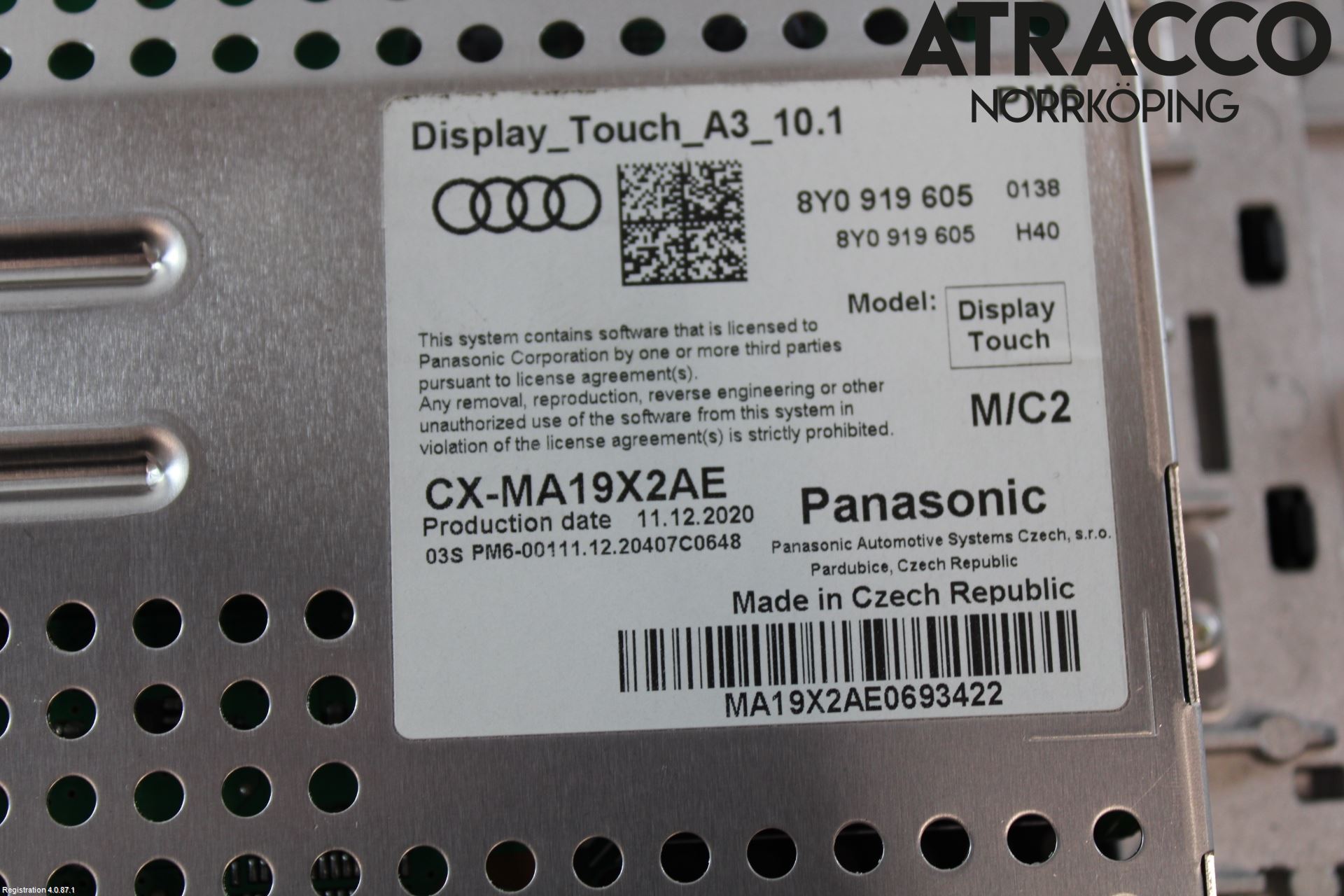 Audi A3/S3 8Y 21- Bildskärm