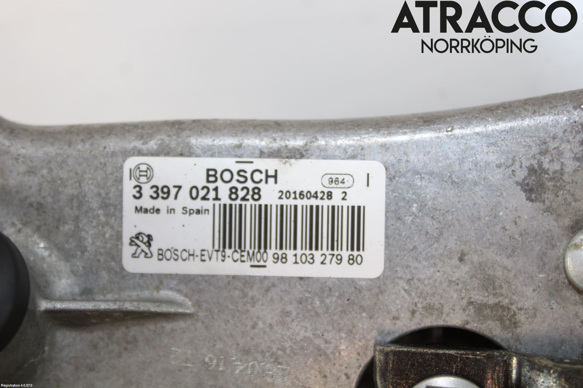 Peugeot 308 14-21 Torkarmekanism Vindruta