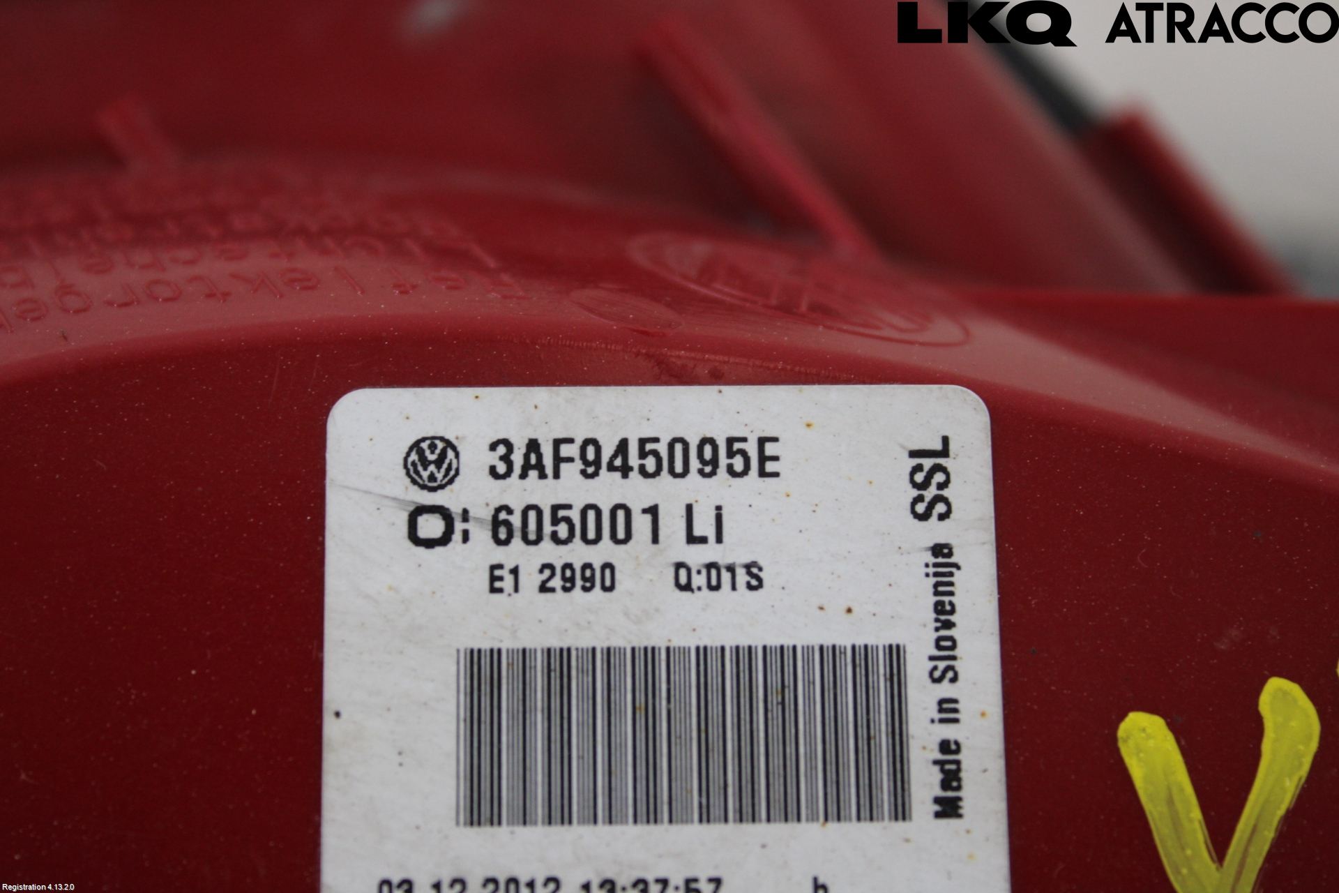Volkswagen VW PASSAT 11-14 Bakljus Vänster